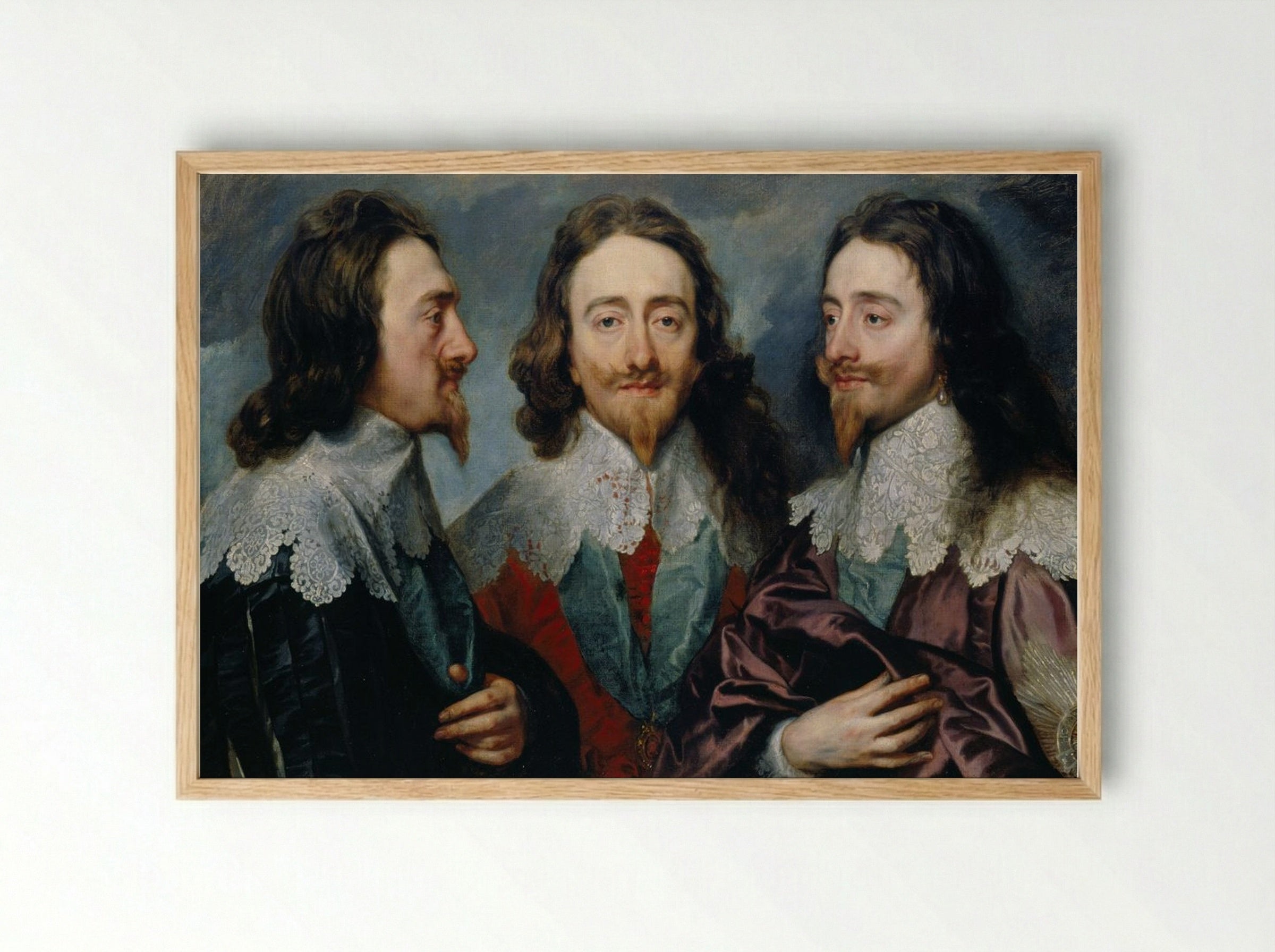 Charles I in Three Positions - Sir Anthony van Dyck - Framed Print Wood