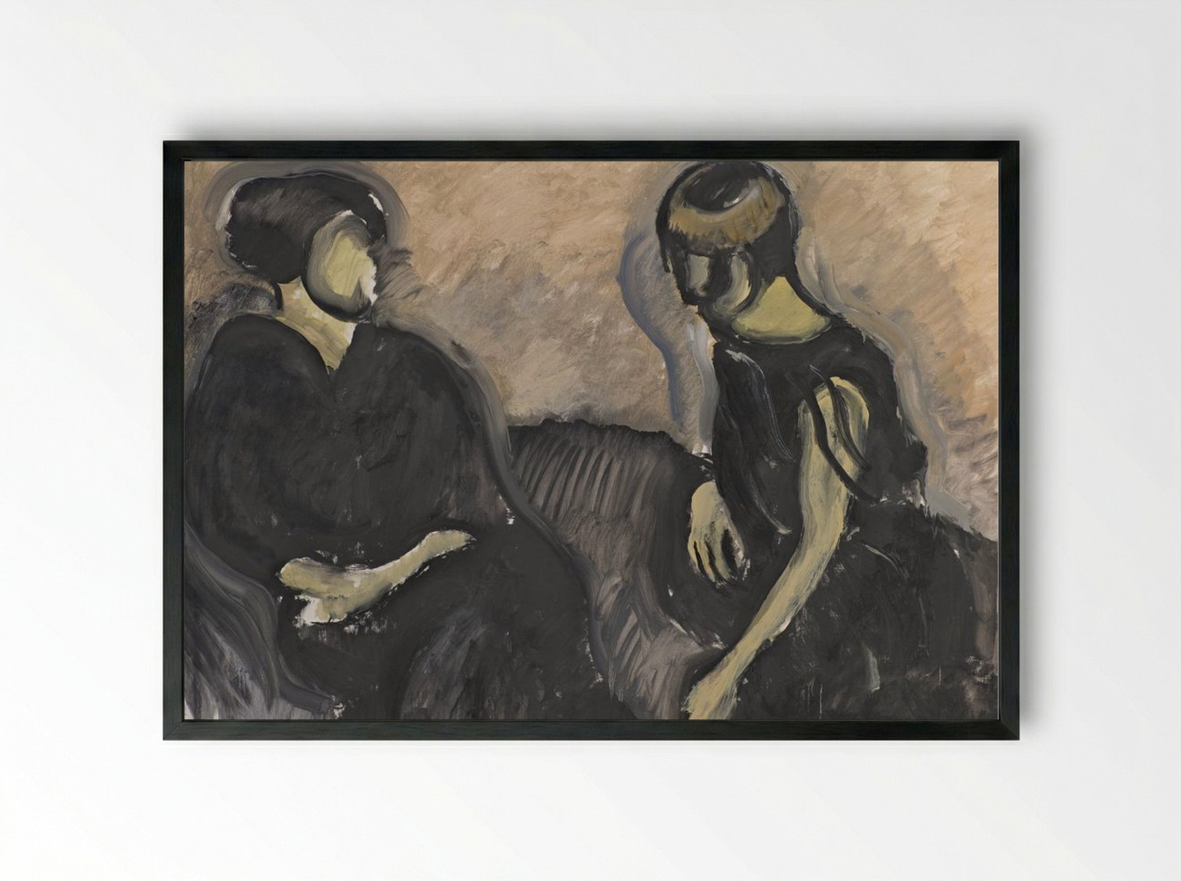 Two Ladies - Harald Giersing - Framed Print Black