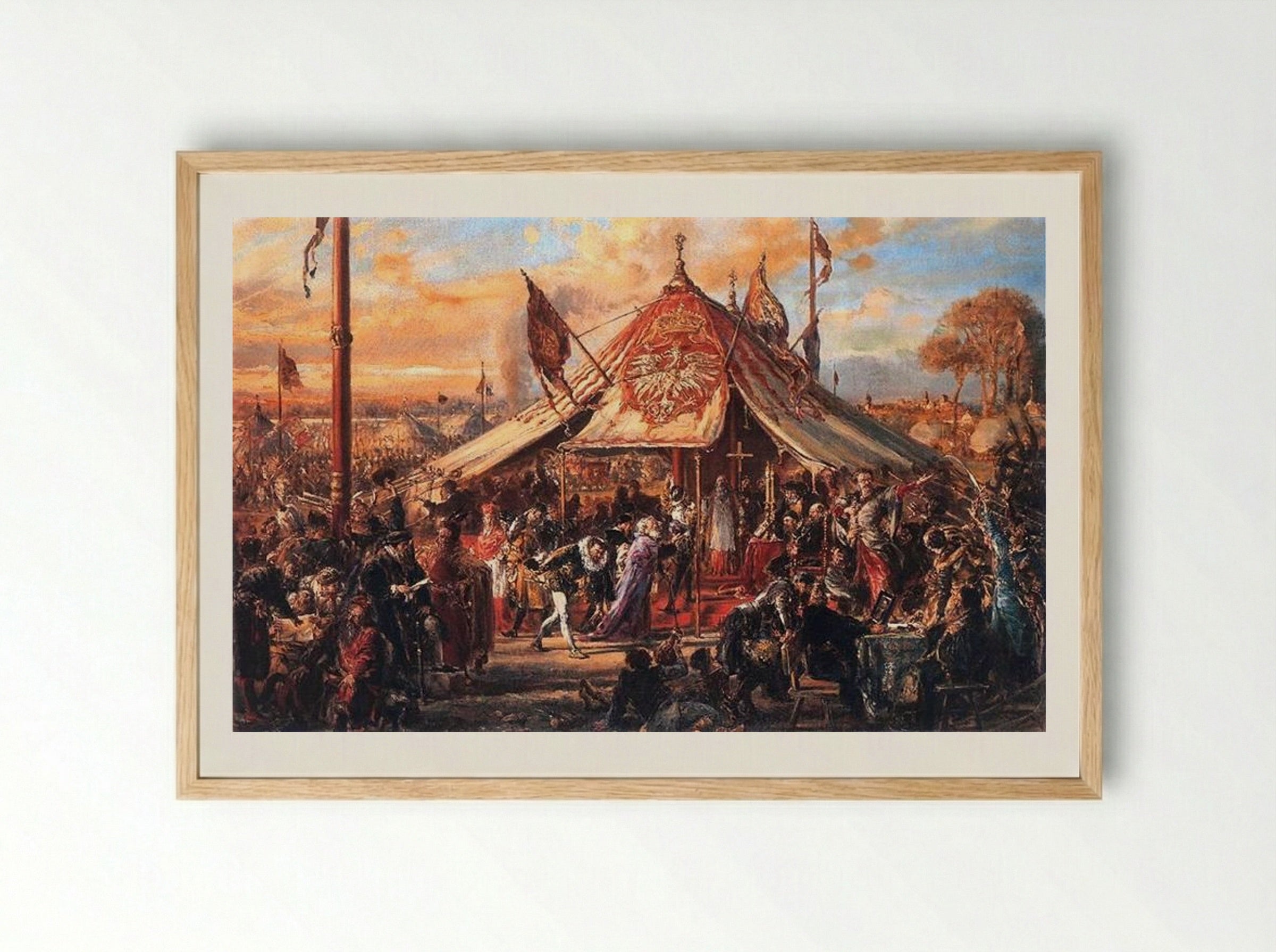 The Republic at Zenith of Power, Golden Liberty, Election A.D. 1573 - Jan Matejko - Framed Print Wood