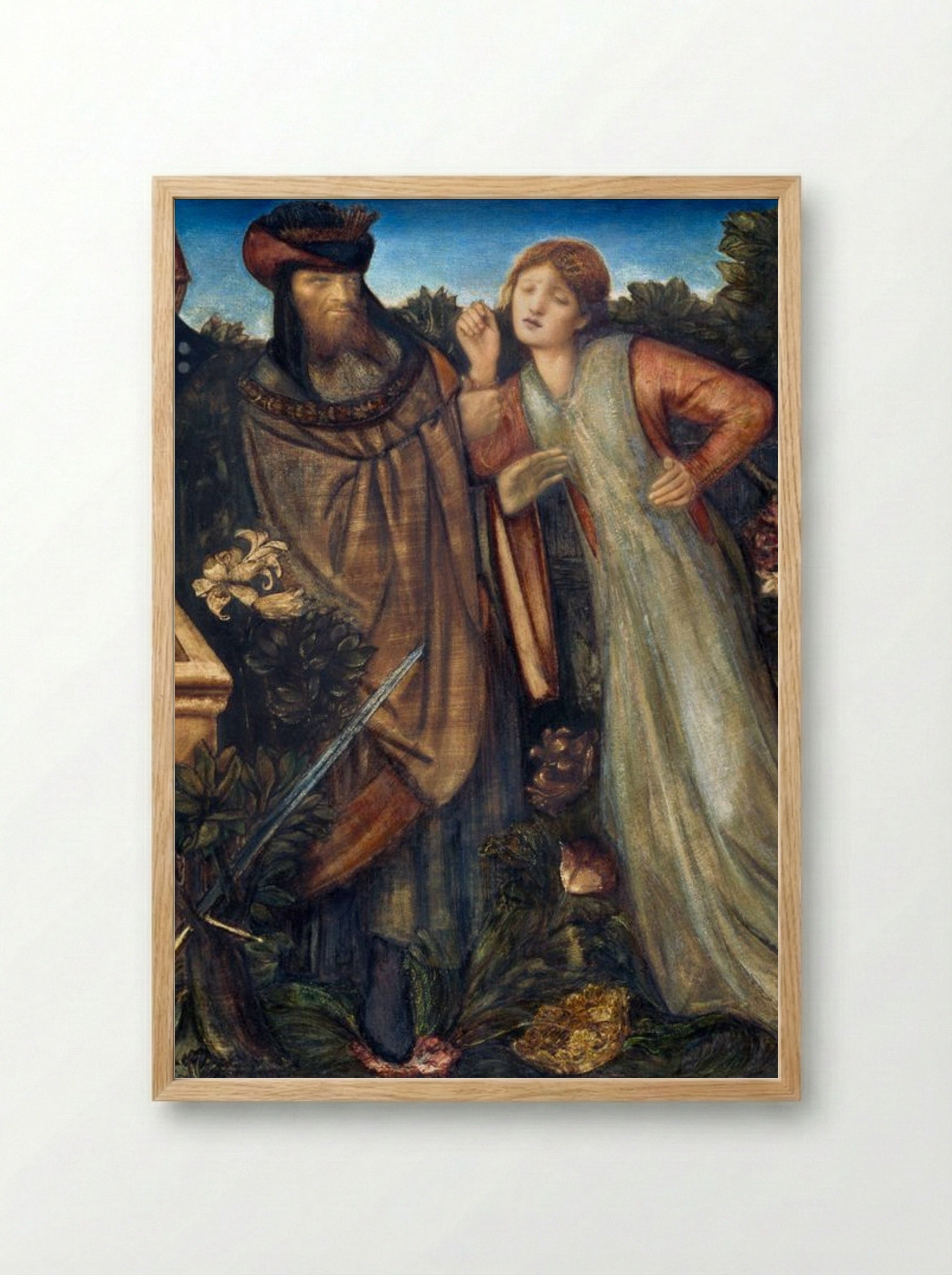 King Mark and La Belle Iseult - Edward Burne-Jones - Framed Print Wood