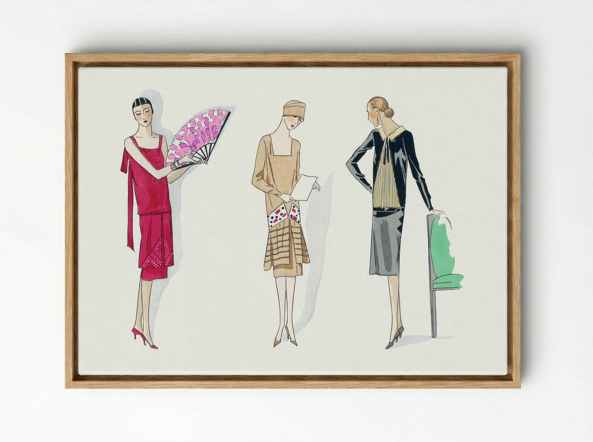 Three Dresses, 1926 - Bernard et Armand - Framed Canvas Wood