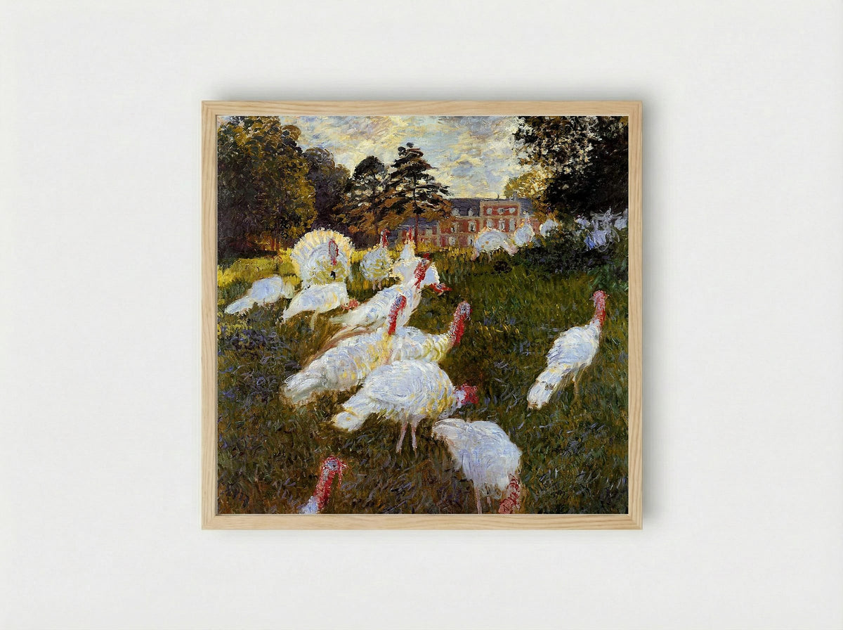 The Turkeys - Claude Monet - Framed Print Wood