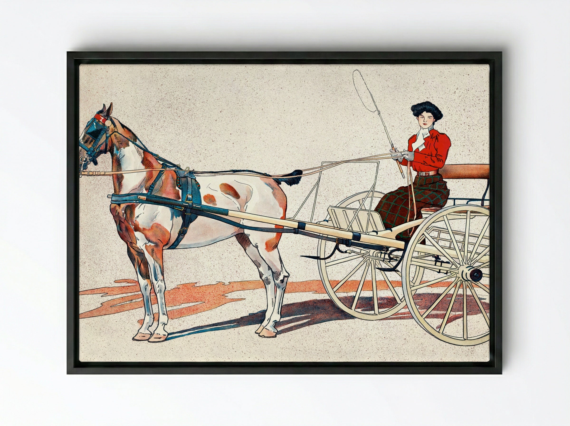 A Kentucky Breaking Cart - Edward Penfield - Framed Canvas Black