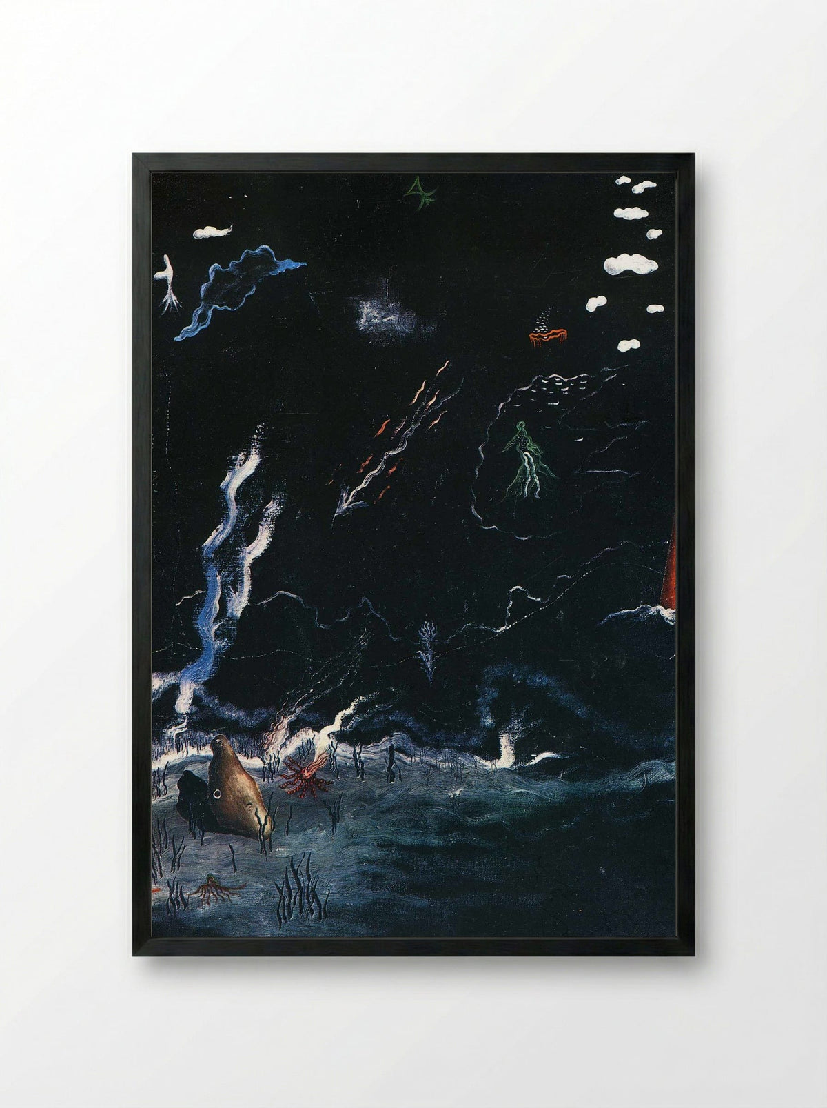 Storm (Black Landscape) - Yves Tanguy - Framed Print Black