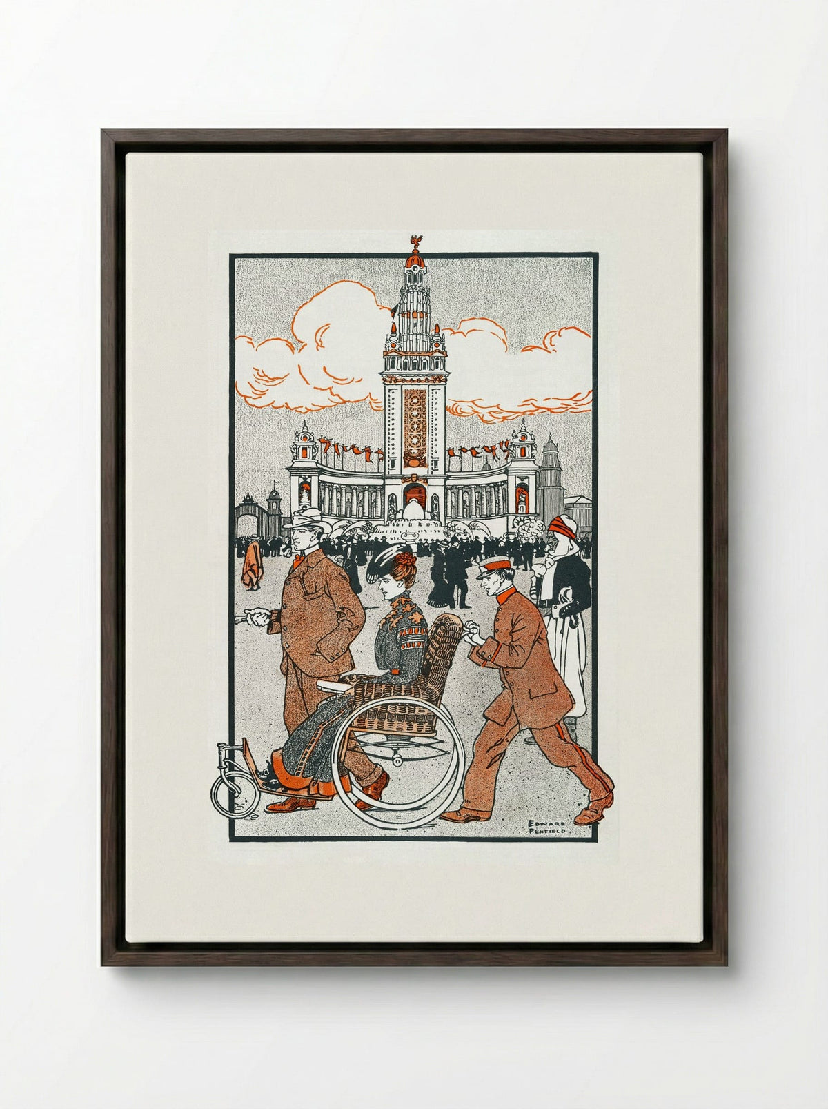 Pan-American Exposition, 1901 - Edward Penfield - Framed Canvas Dark Wood