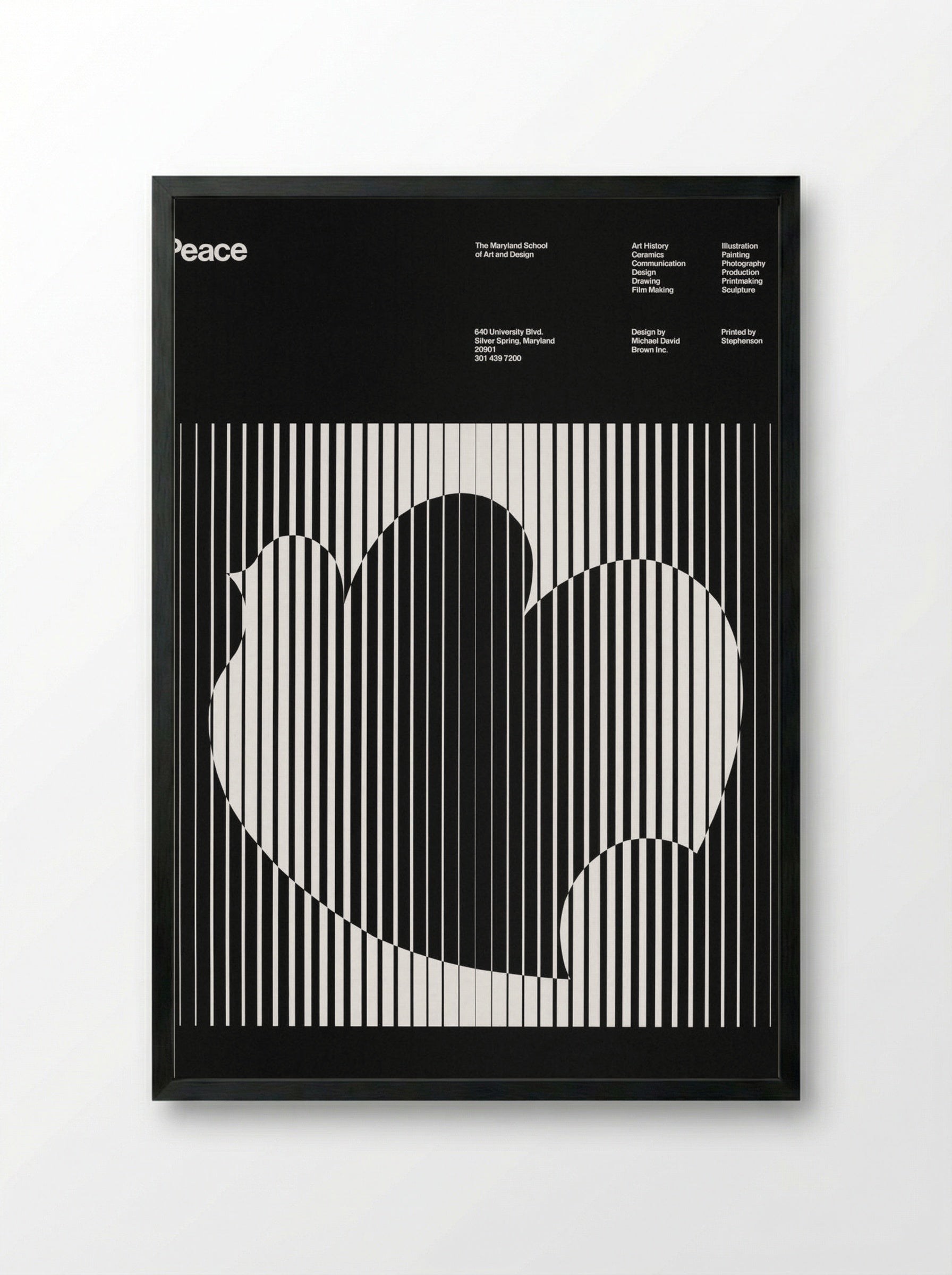 Peace (Maryland School of Art and Design Poster) - Michael David Brown - Framed Print Black