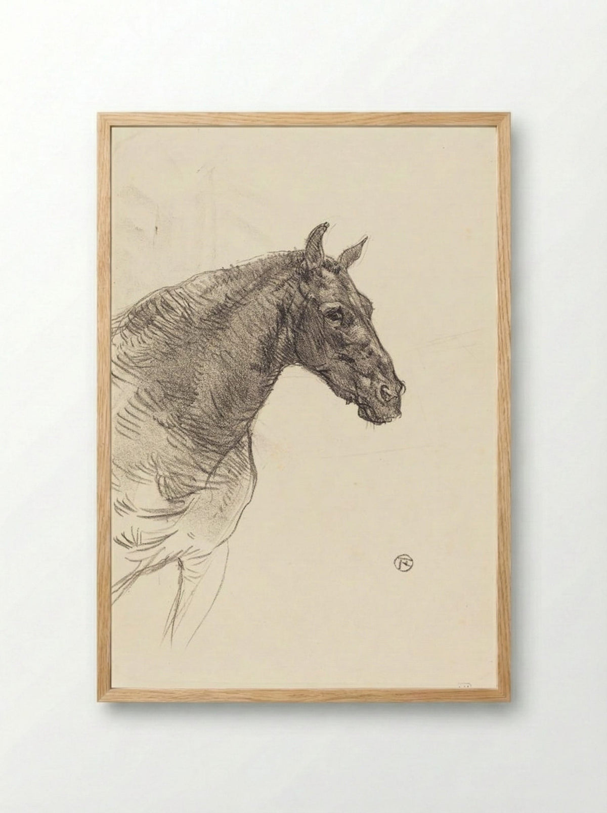 Le Vieux Cheval (Old Horse) - Henri de Toulouse-Lautrec - Framed Print Wood
