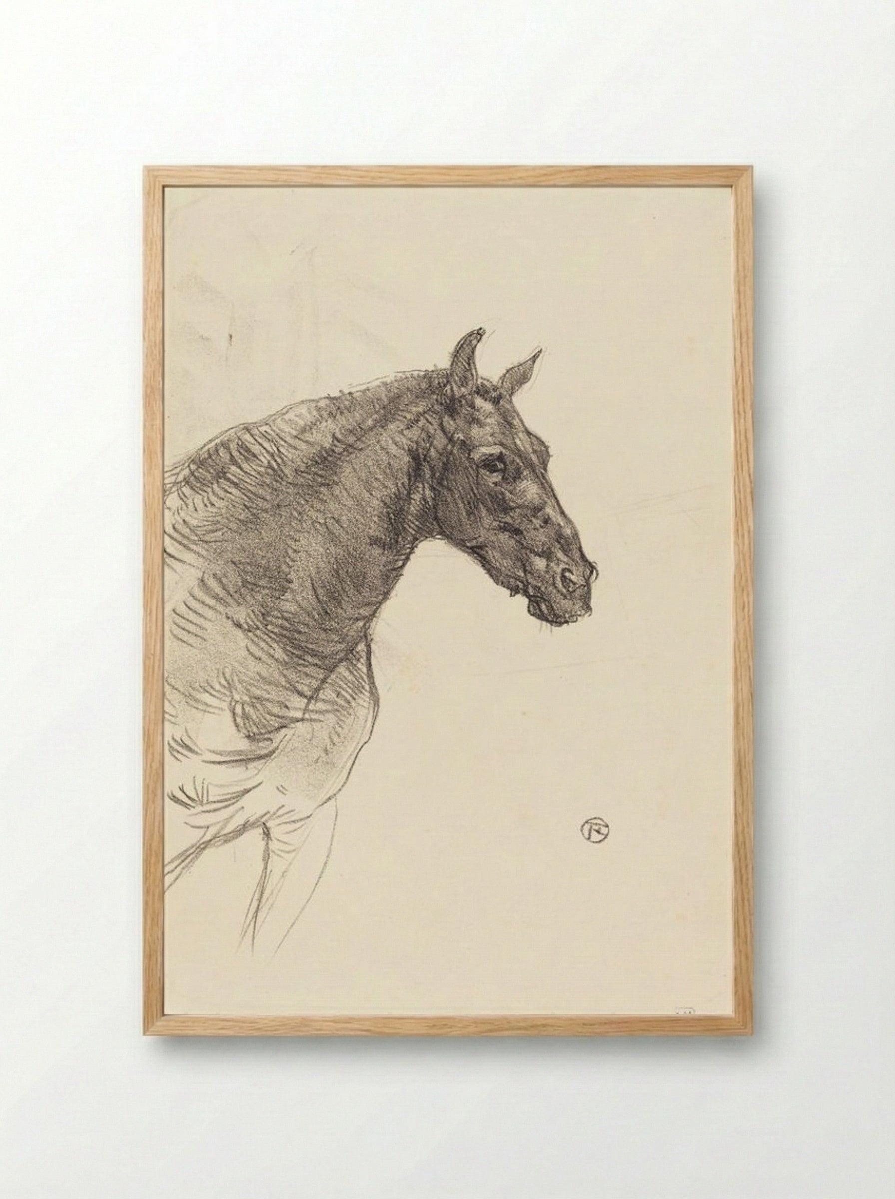 Le Vieux Cheval (Old Horse) - Henri de Toulouse-Lautrec - Framed Print Wood