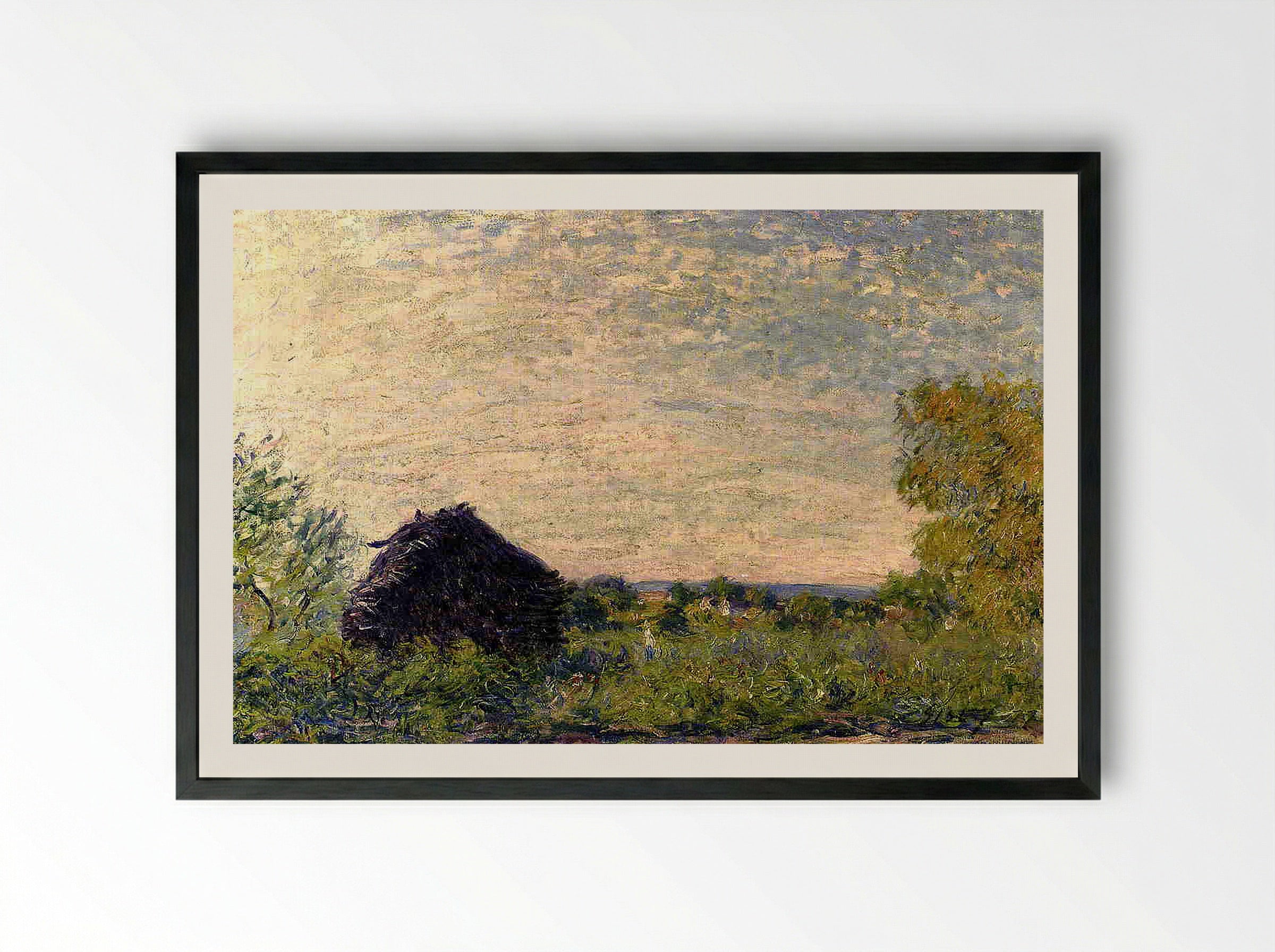 Haystack at Giverny - Claude Monet - Framed Print Black