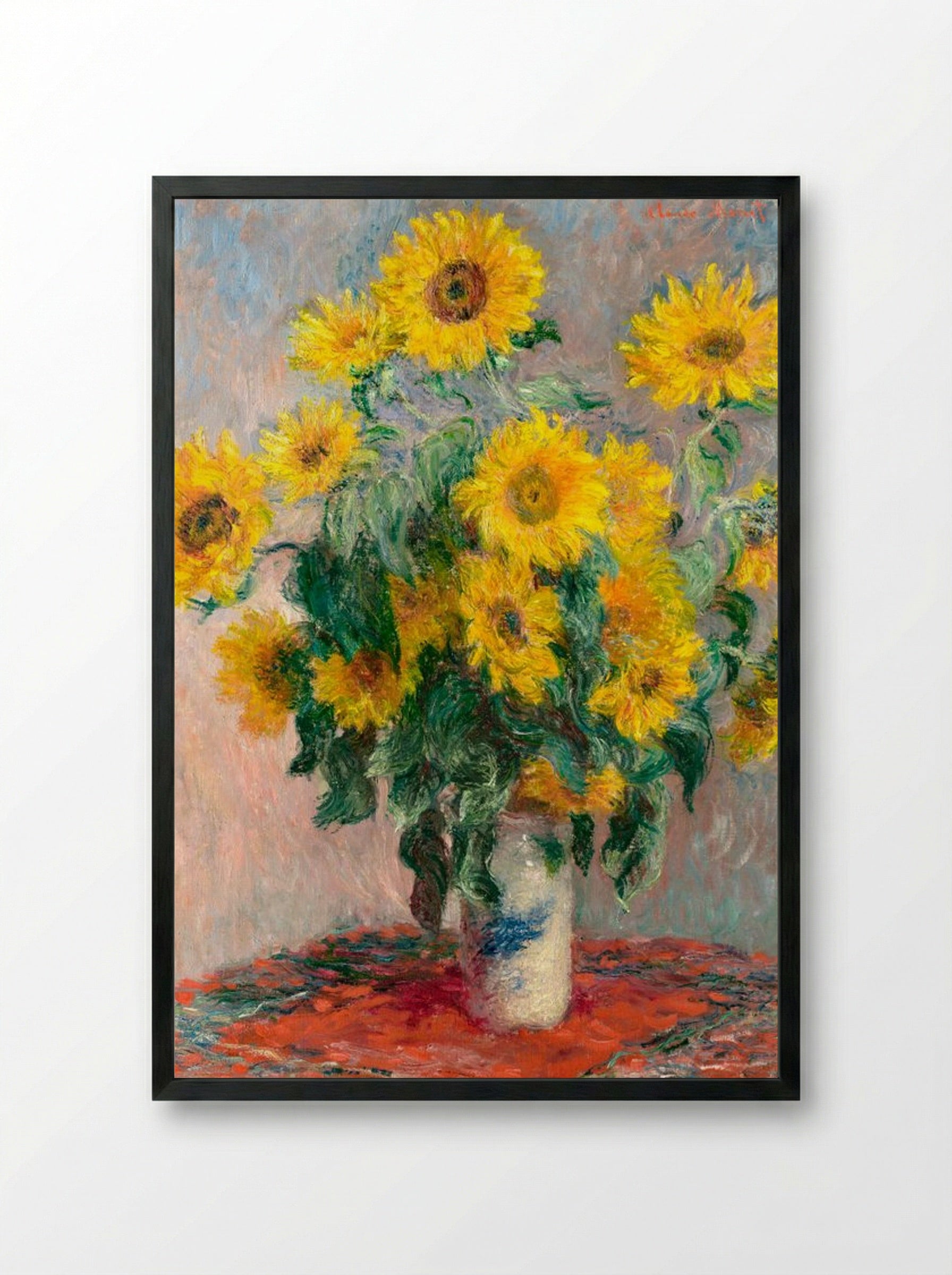 Bouquet of Sunflowers - Claude Monet - Framed Print Black