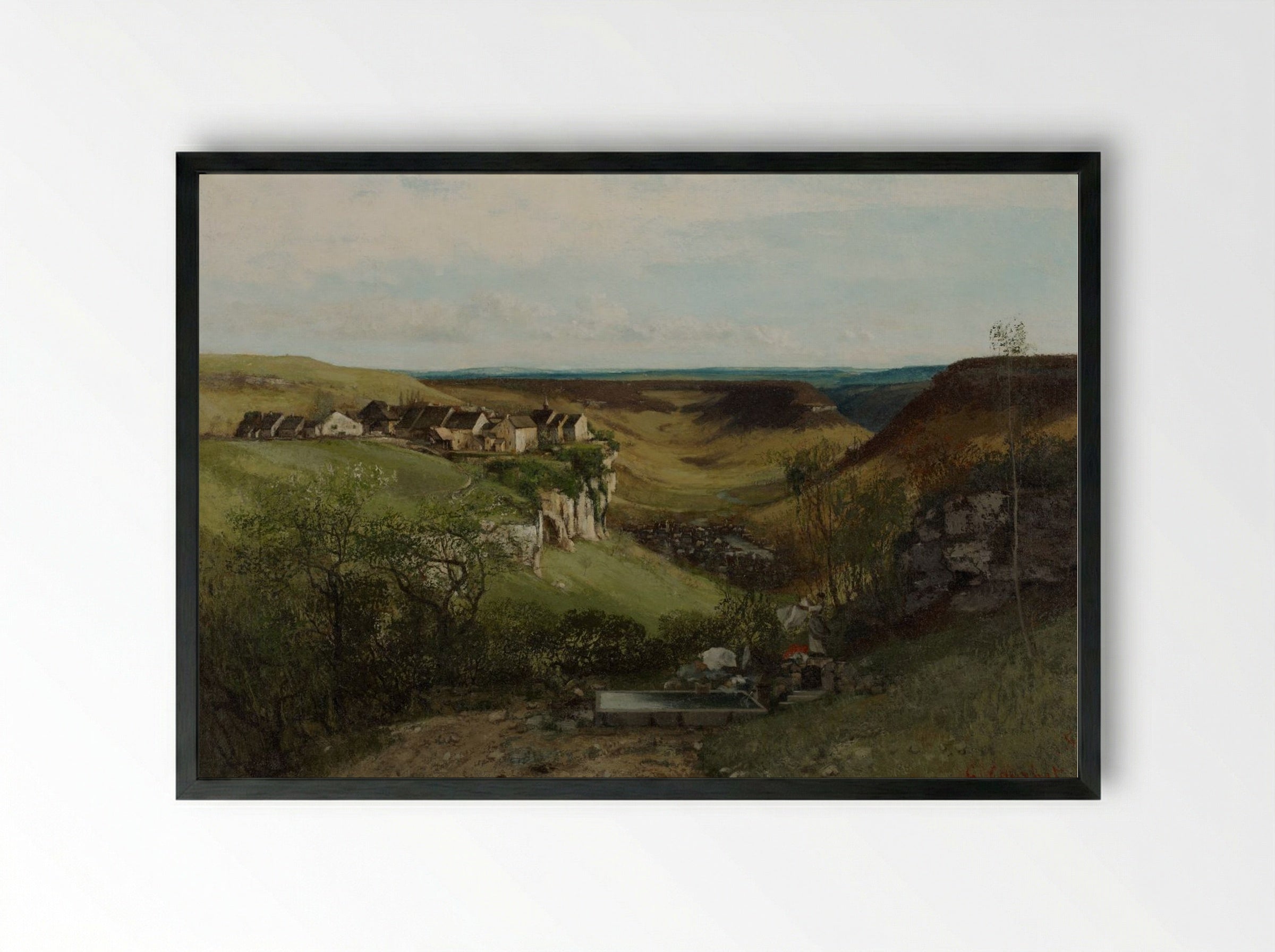 Château d'Ornans - Gustave Courbet - Framed Print Black