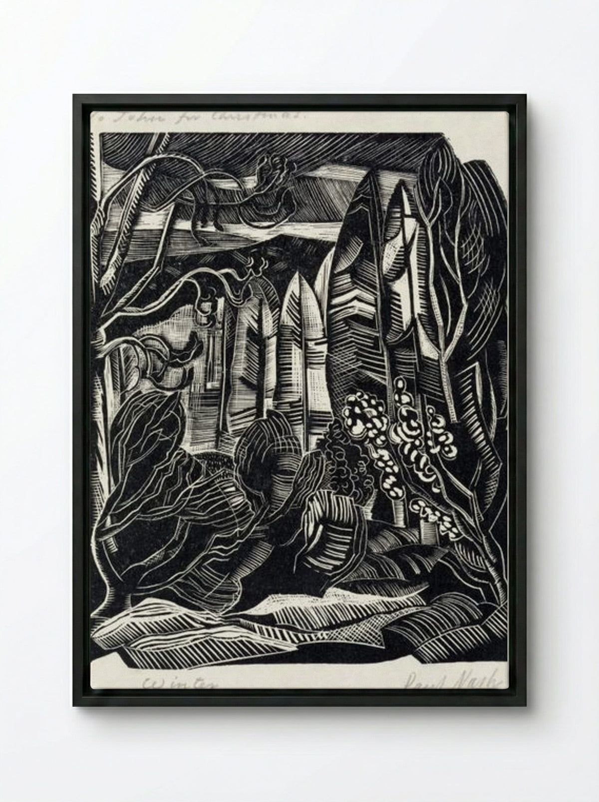 Winter, Hampden - Paul Nash - Framed Canvas Black