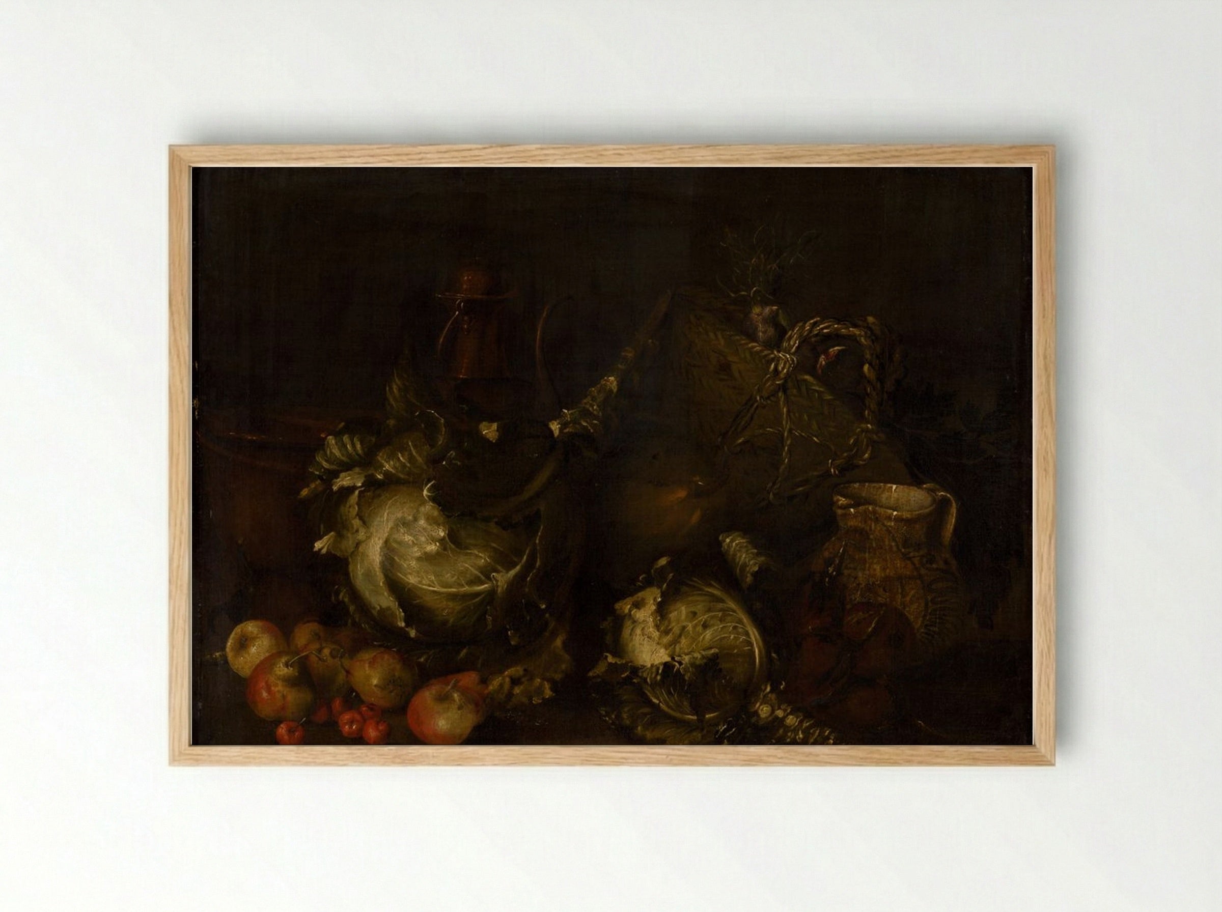 Still Life with Vegetables and Fruit - Fine Art Print - Framed Print Wood