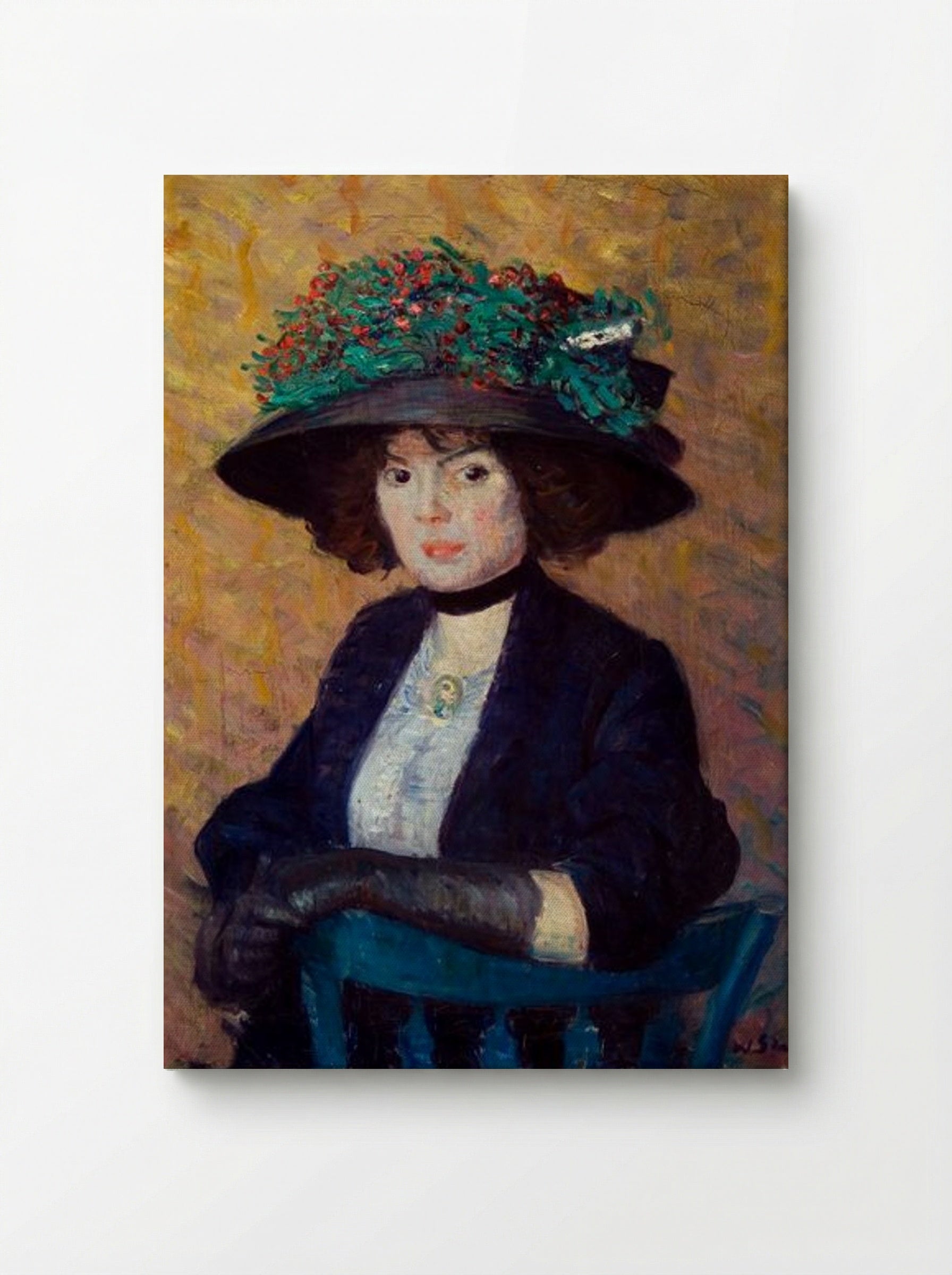 Woman with Green Hat - William James Glackens - Canvas