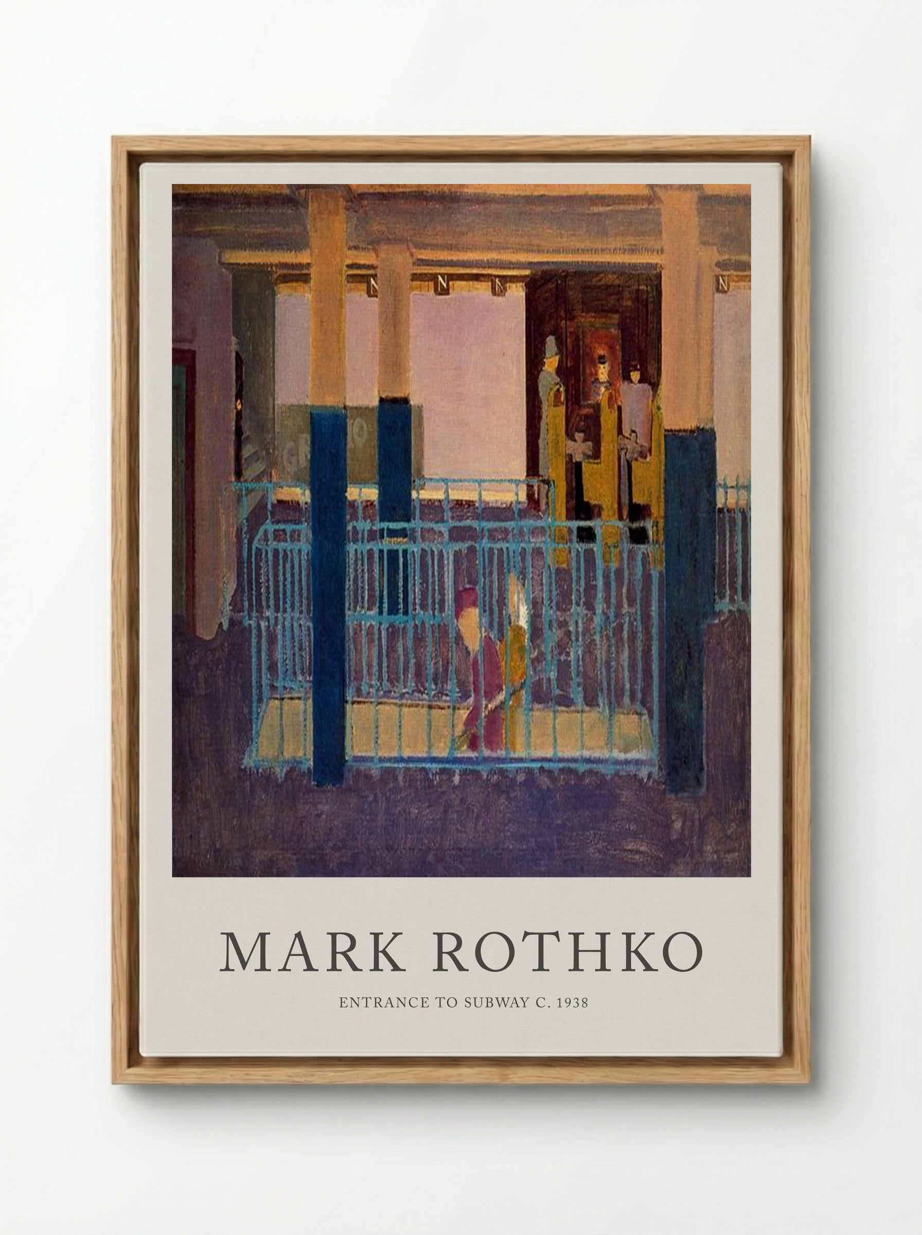 Entrance to Subway - Mark Rothko - Framed Canvas Wood