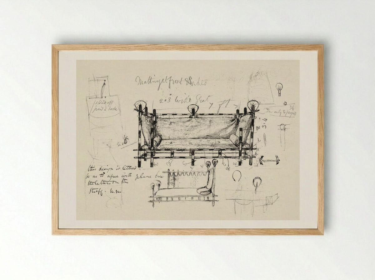Two Designs for a Sofa - William Morris - Framed Print Wood