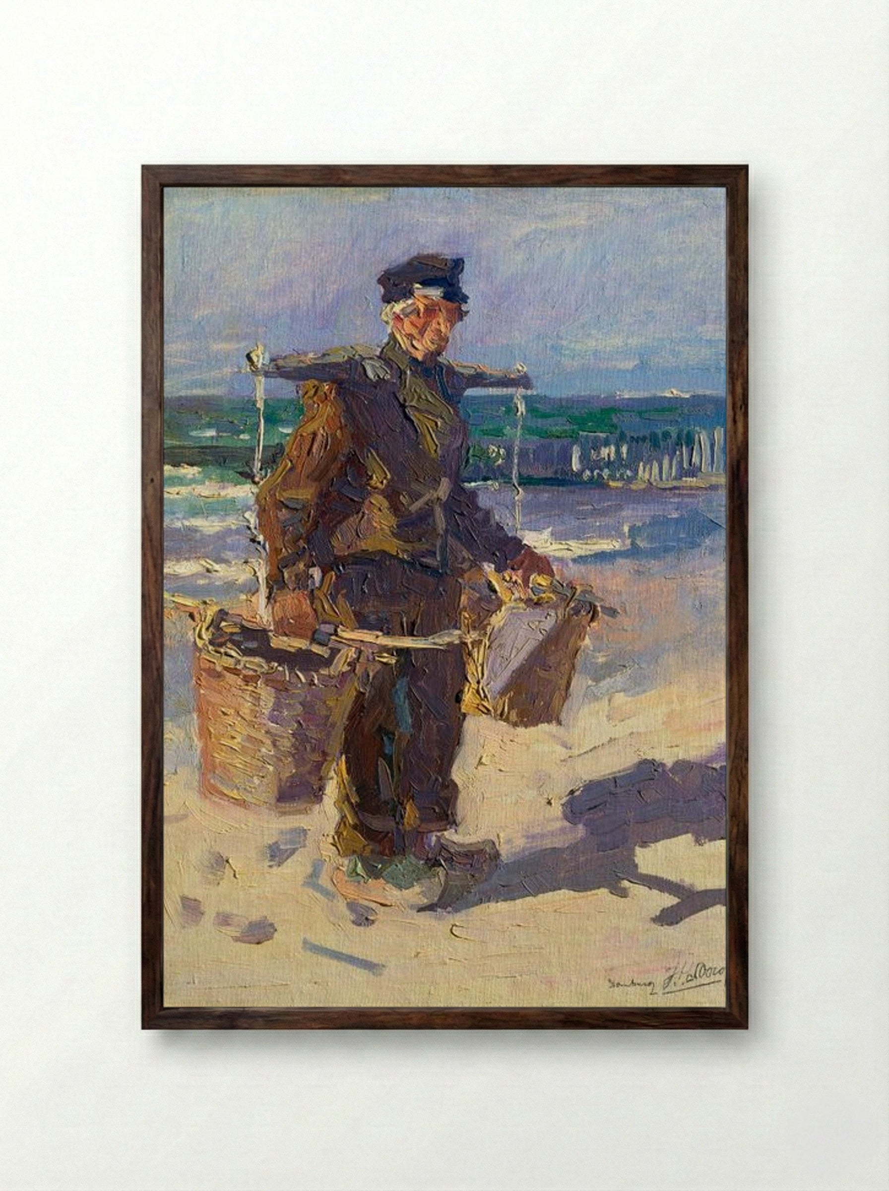 The Shell Fisherman - Jan Toorop - Framed Print Dark Wood