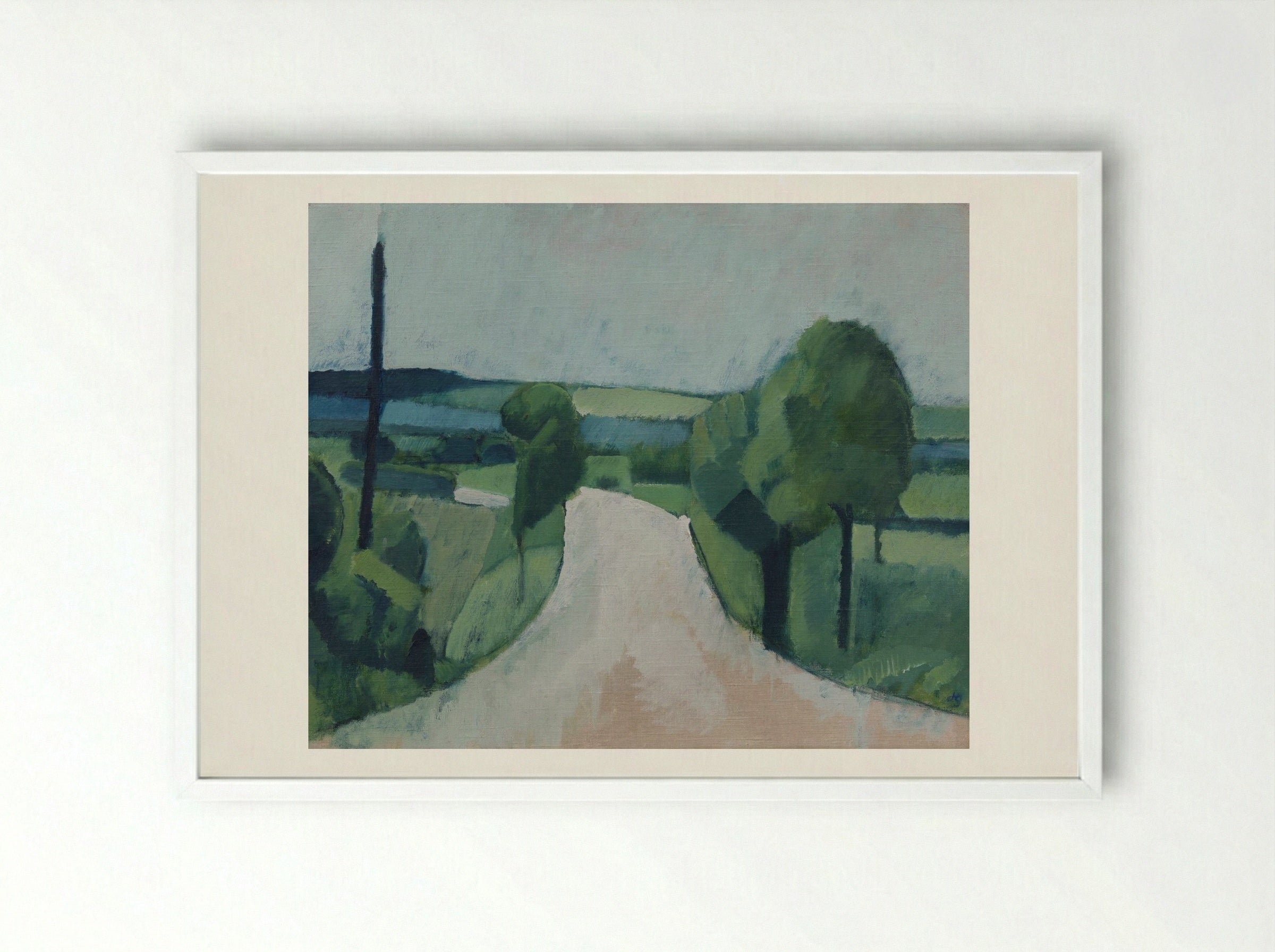Road near Fåborg on Funen - Harald Giersing - Framed Print White