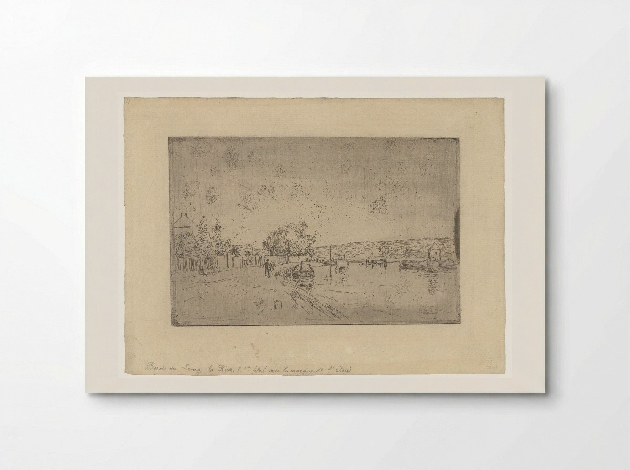 Gezicht op de rivier Loing met boten vanaf de oever - Alfred Sisley - Poster