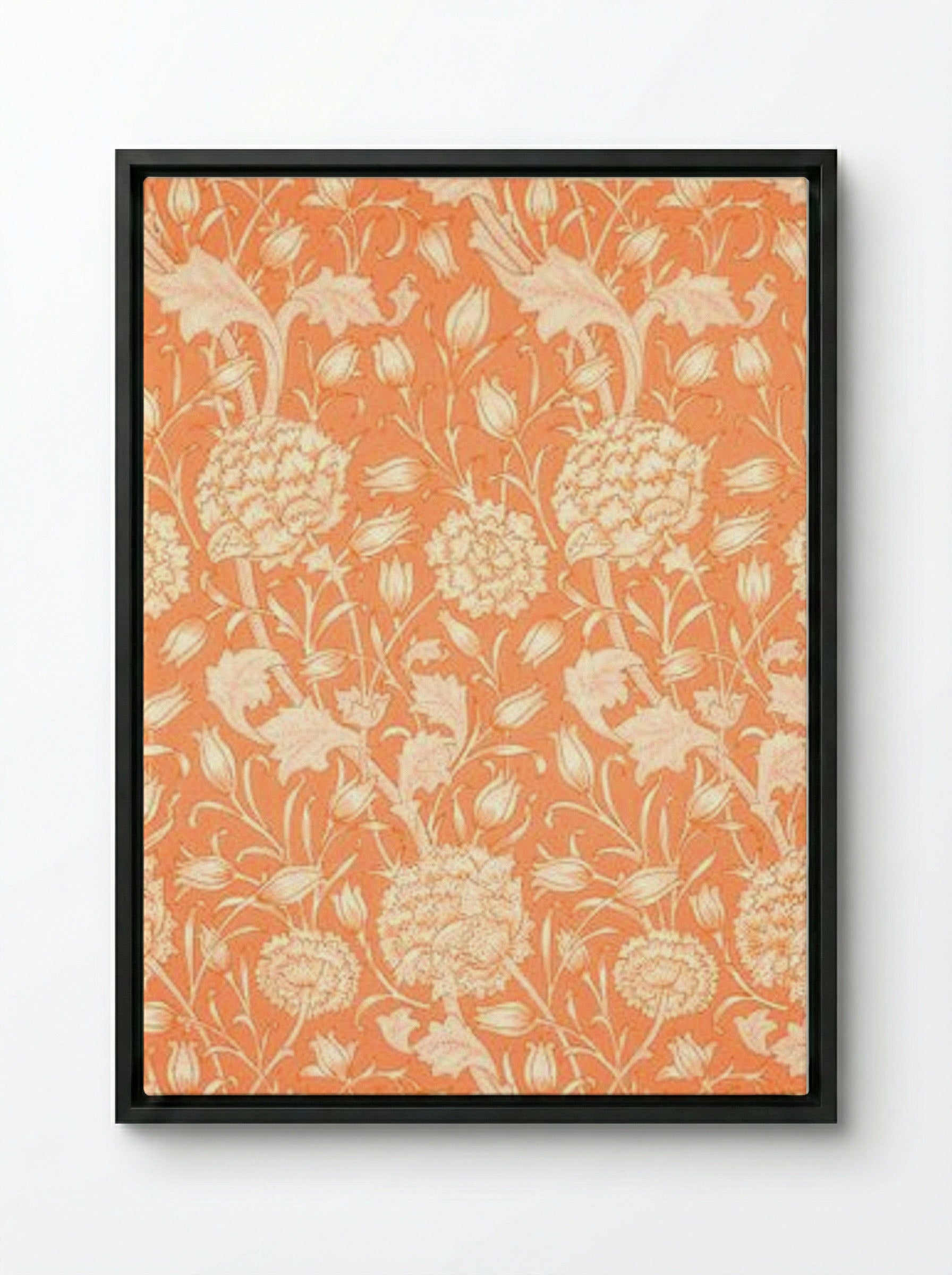 Wild Tulip - William Morris - Framed Canvas Black