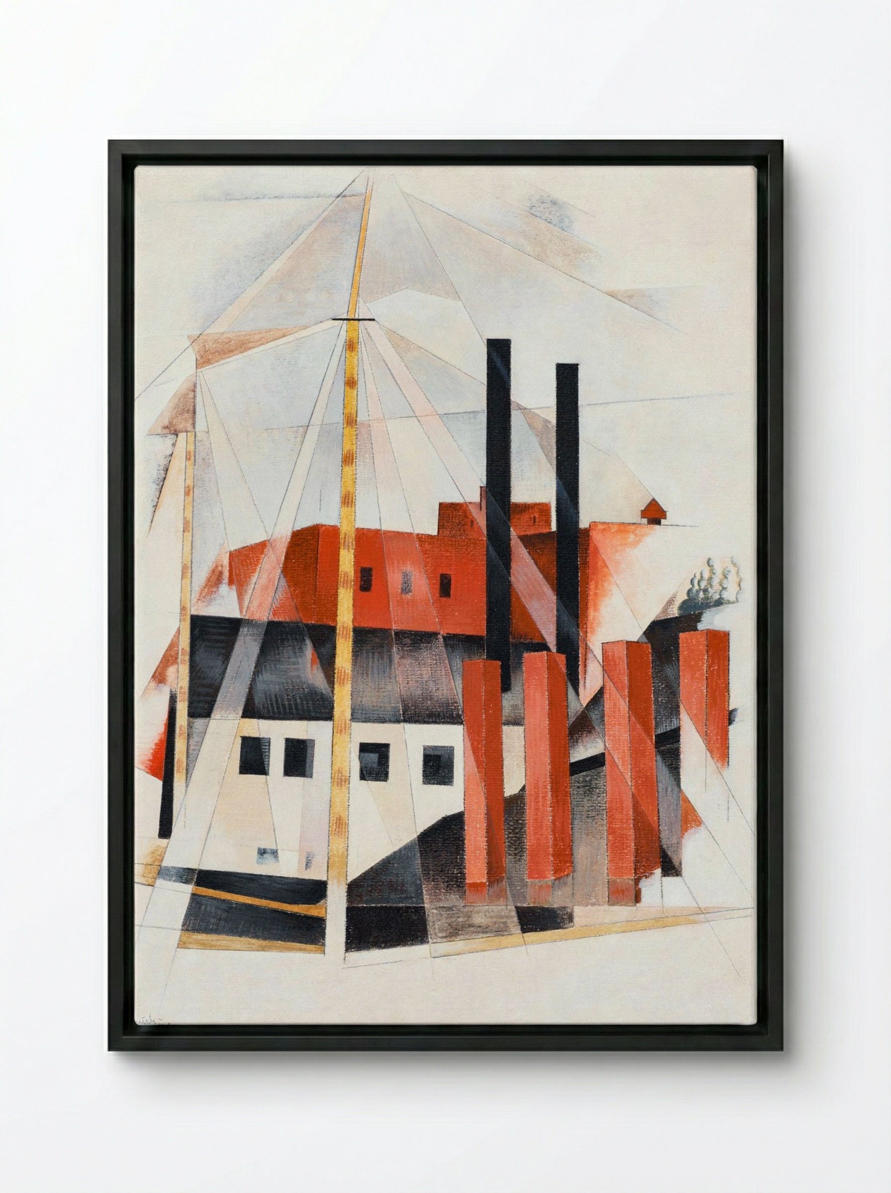 Piano Mover's Holiday - Charles Demuth - Framed Canvas Black
