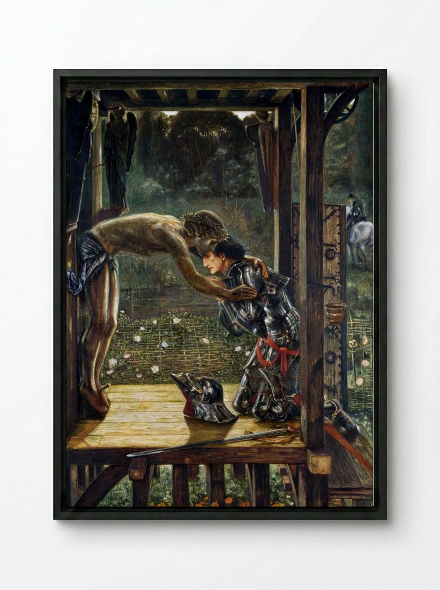 The Merciful Knight - Edward Burne-Jones - Framed Canvas Black