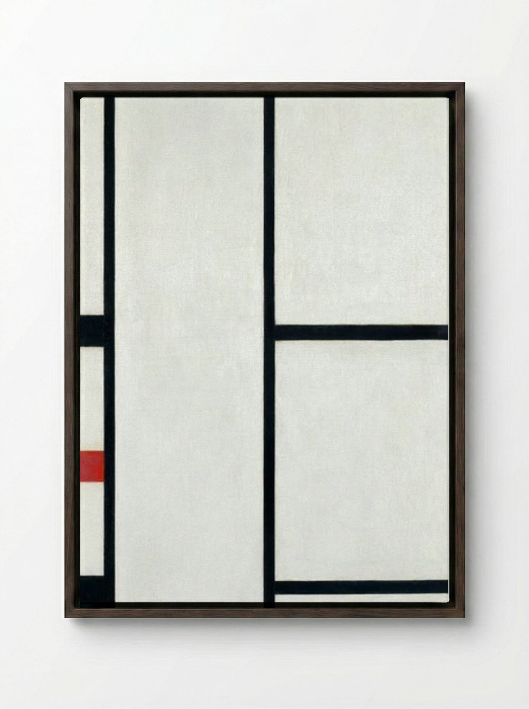 Composition with Red, Yellow, and Blue - Piet Mondrian - Framed Canvas Dark Wood