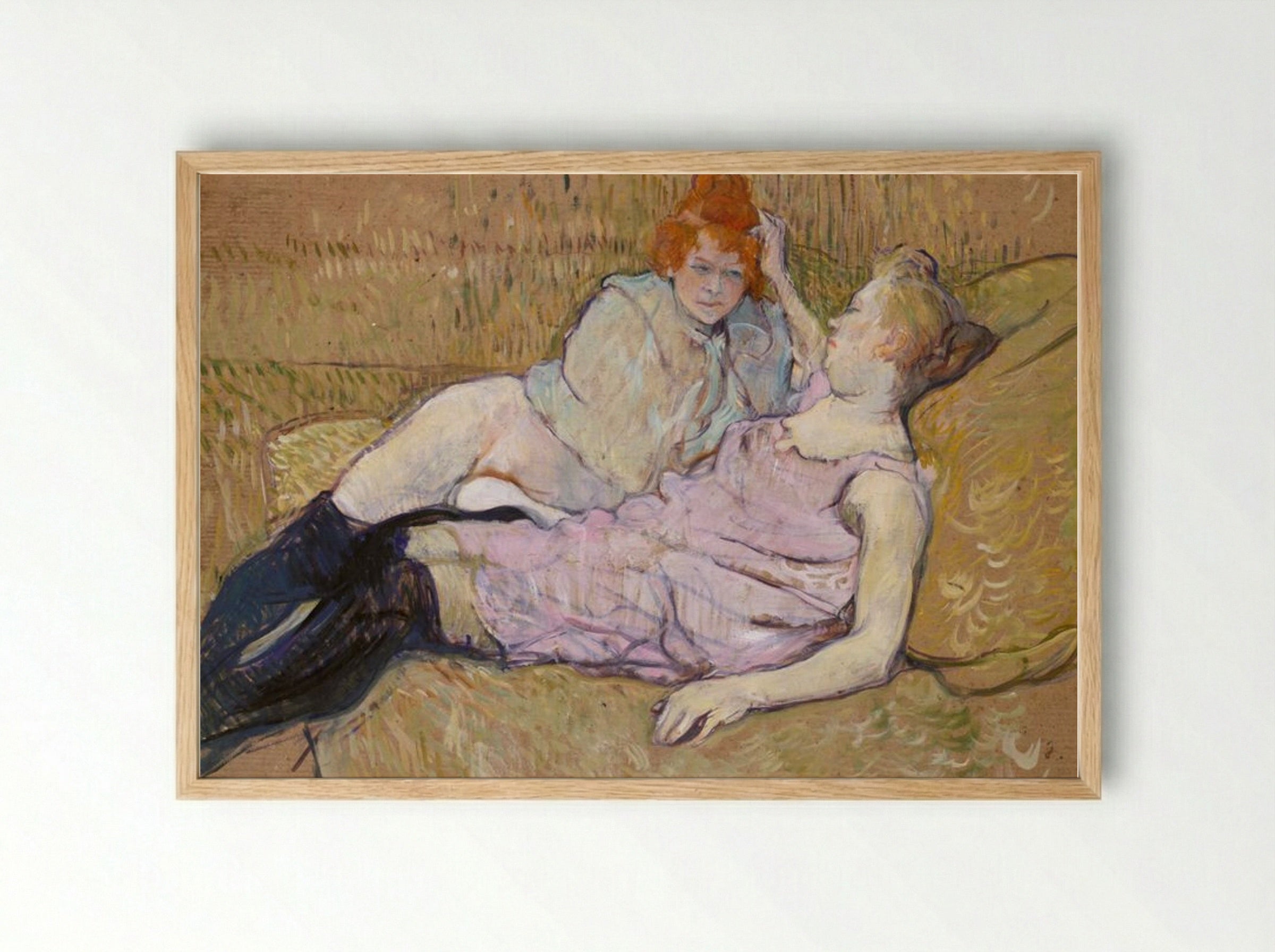 The Sofa - Henri de Toulouse-Lautrec - Framed Print Wood