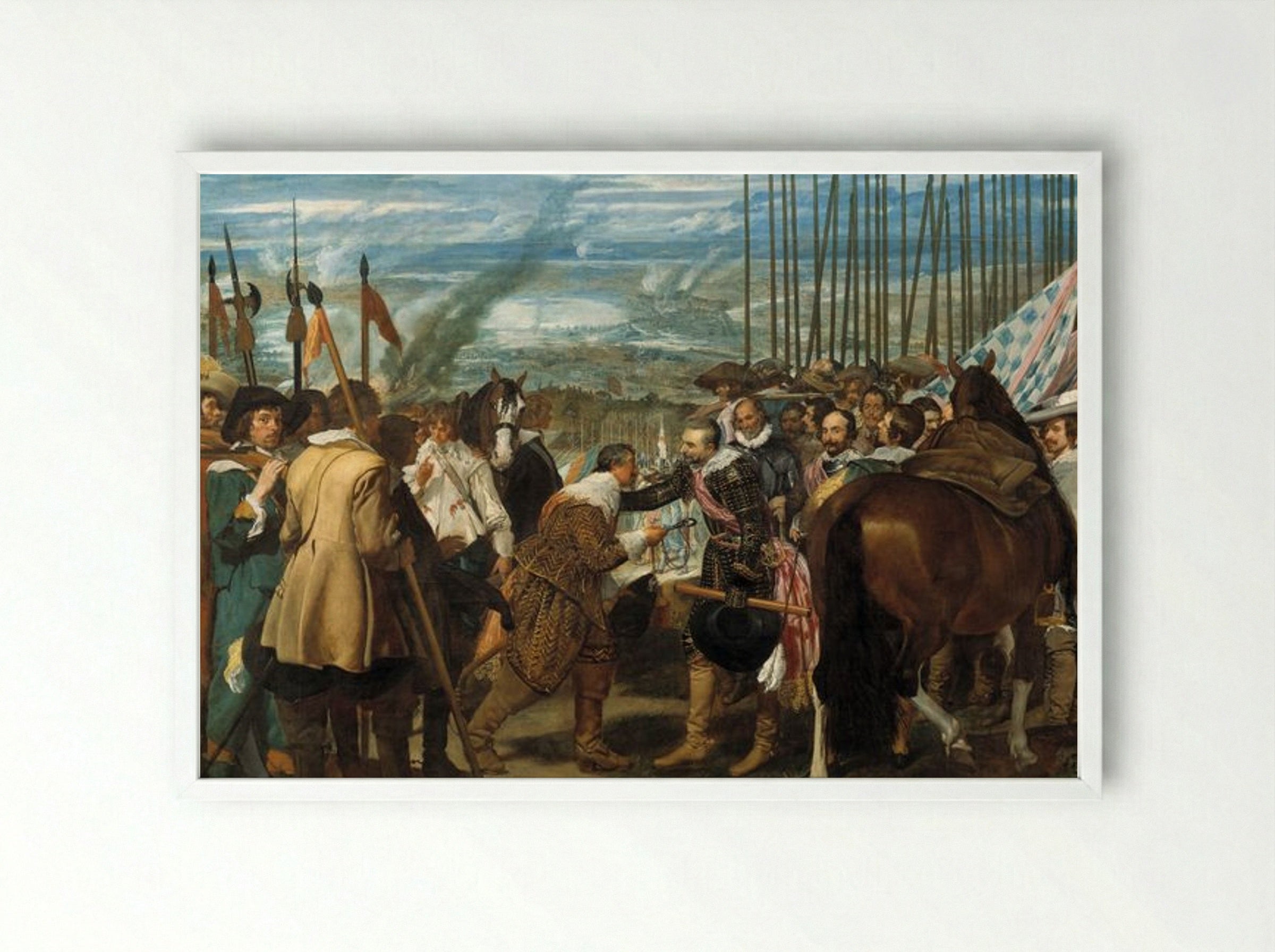 The Surrender of Breda - Diego Velázquez - Framed Print White