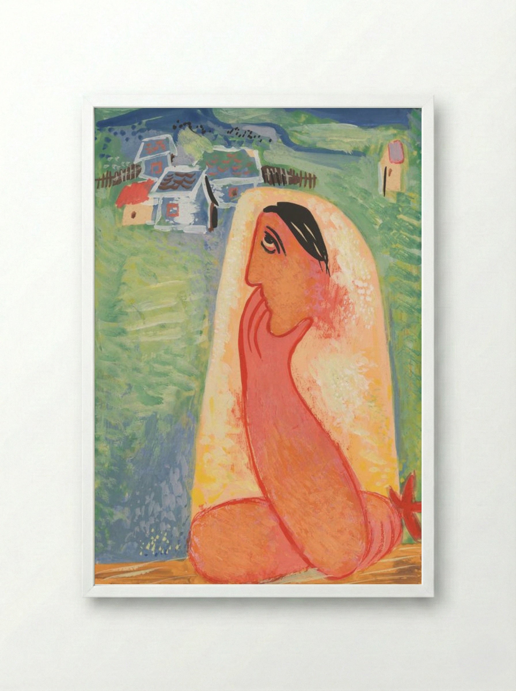 Villager - Mikuláš Galanda - Framed Print White