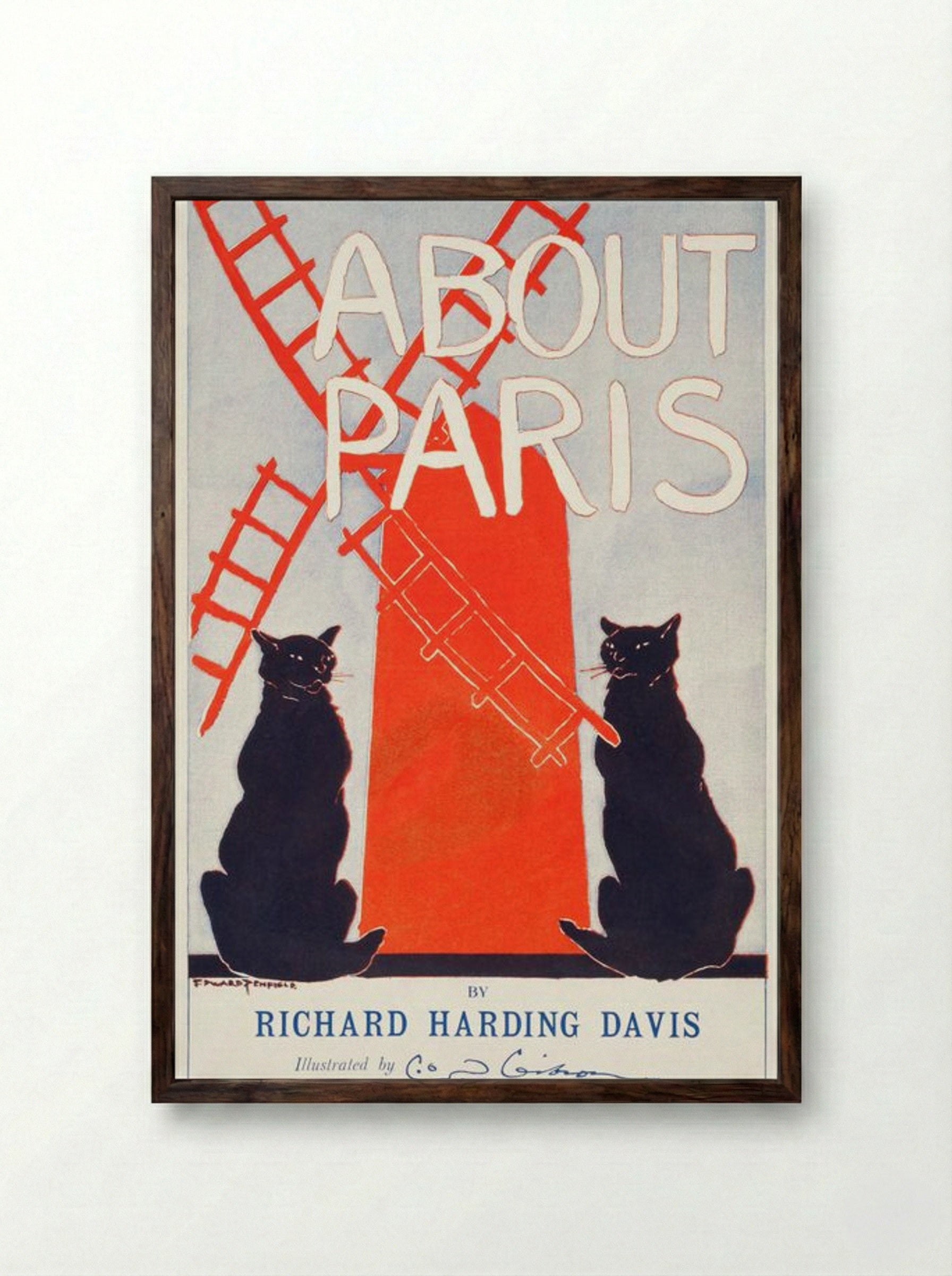 About Paris - Edward Penfield - Framed Print Dark Wood