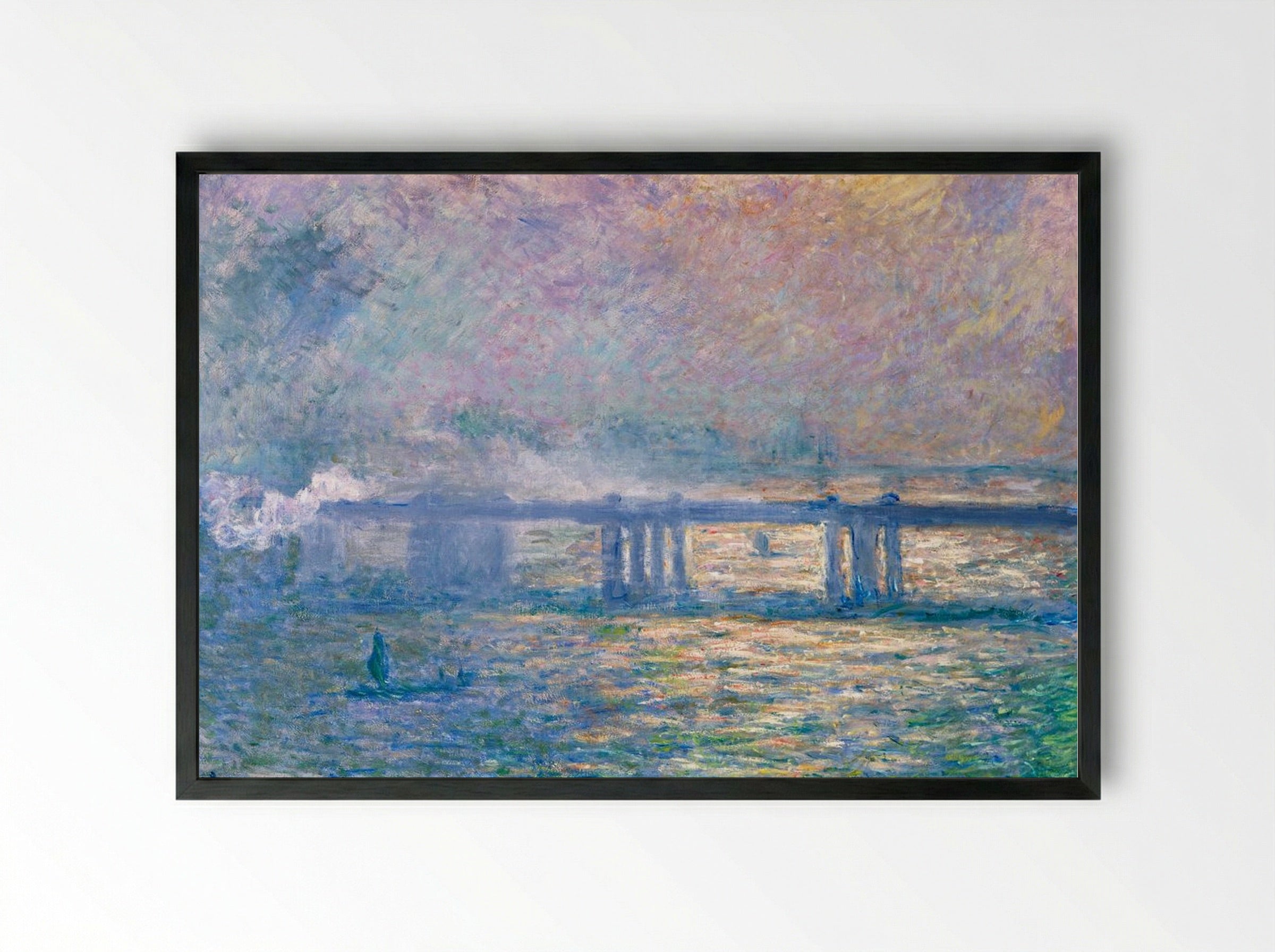 Charing Cross Bridge - Claude Monet - Framed Print Black