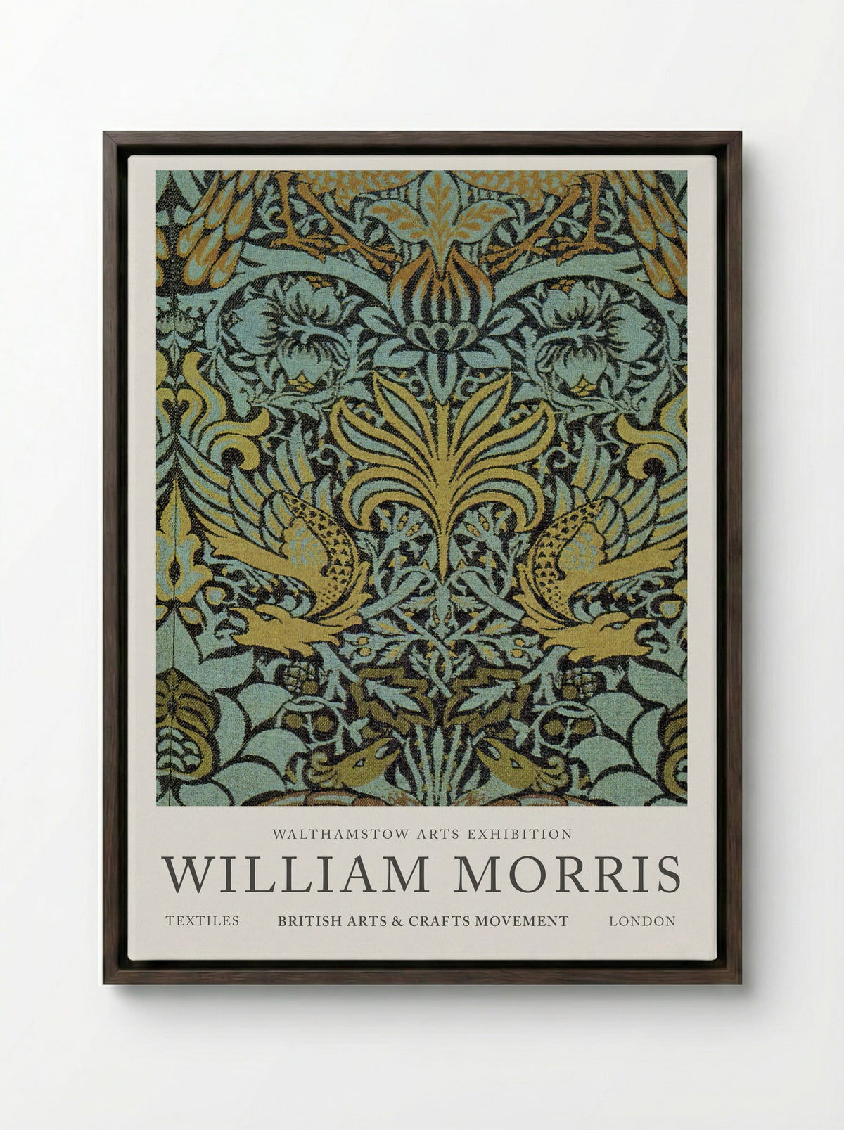 Peacock and Dragon Woven Wool Furnishing Fabric - William Morris - Fine Art Print