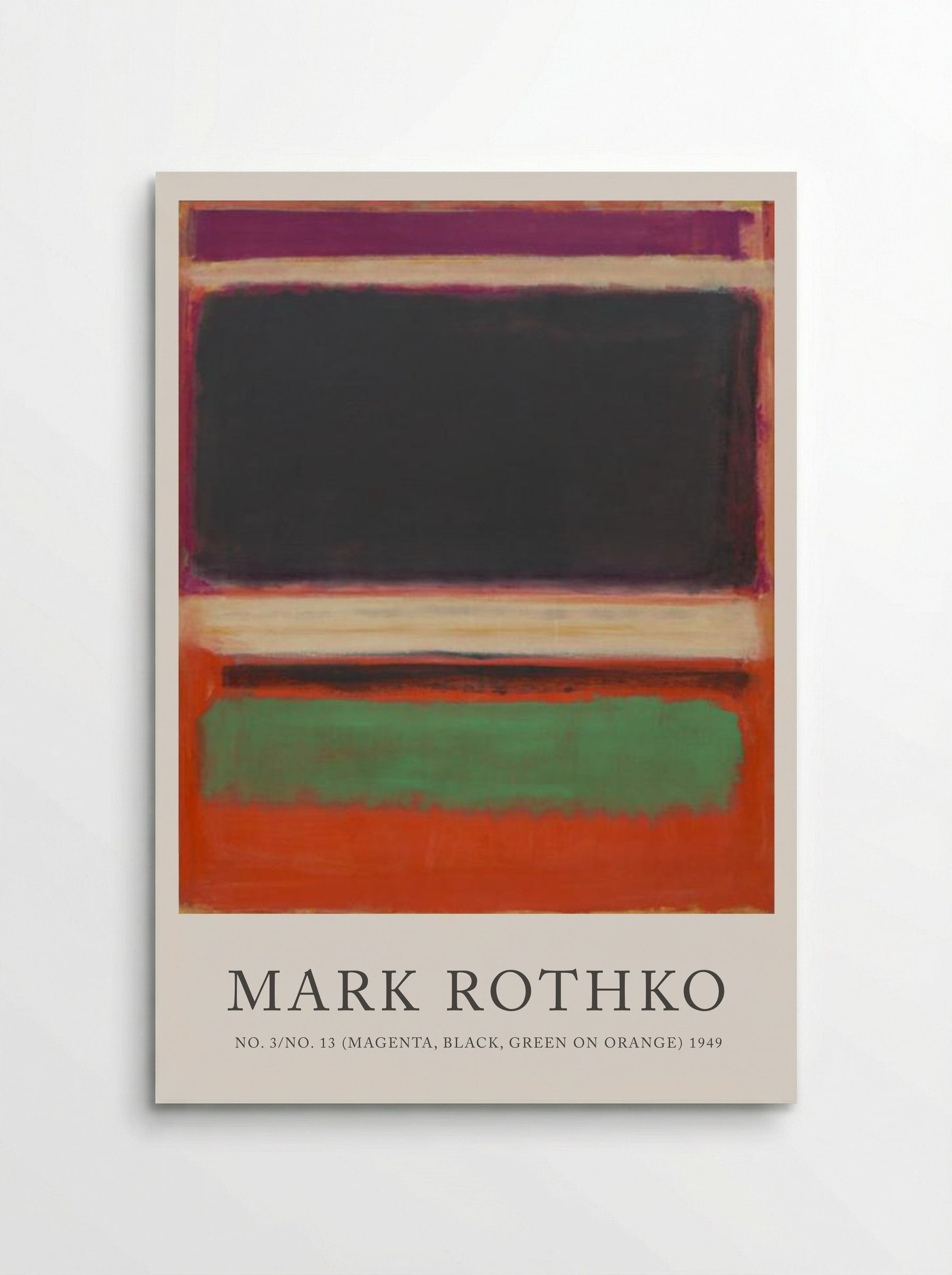 No. 3/No. 13 (Magenta, Black, Green on Orange) - Mark Rothko - Poster
