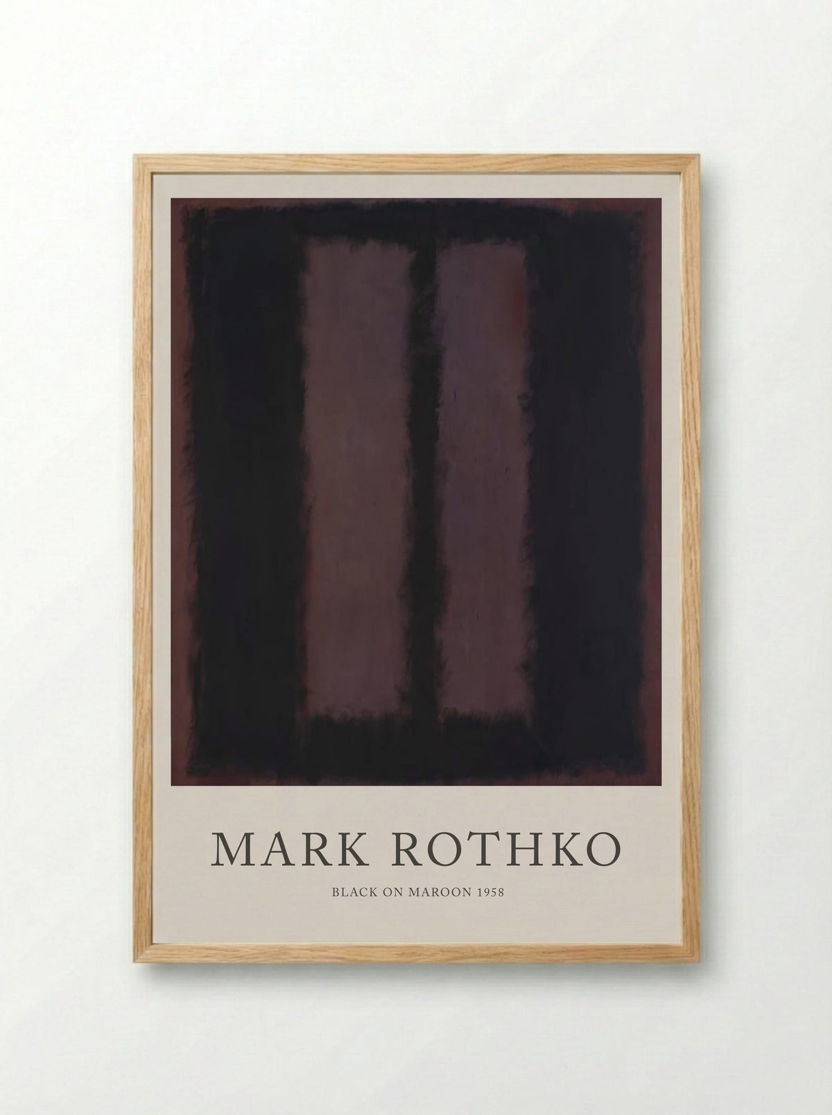 Black on Maroon - Mark Rothko - Framed Print Wood