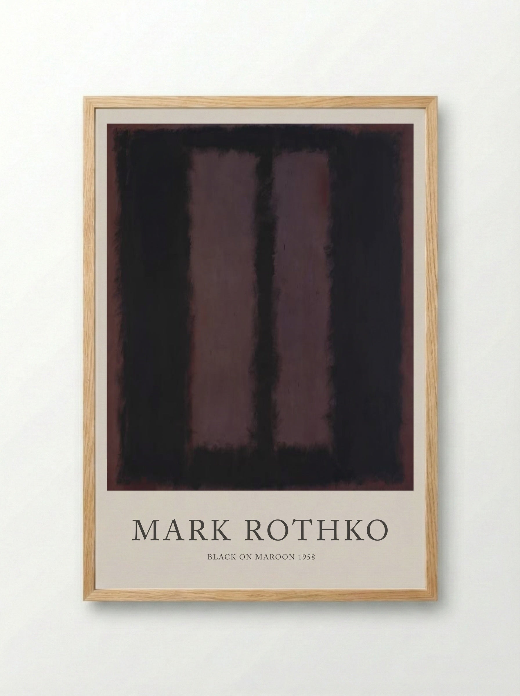 Black on Maroon - Mark Rothko - Framed Print Wood