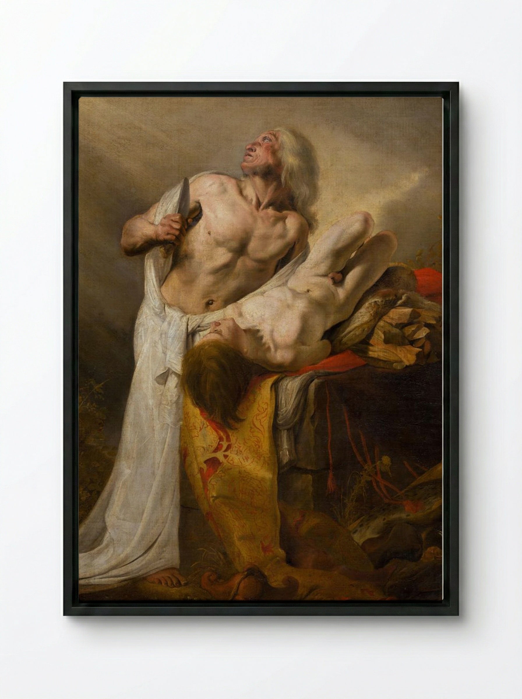 The Sacrifice of Isaac - Pieter de Grebber - Framed Canvas Black