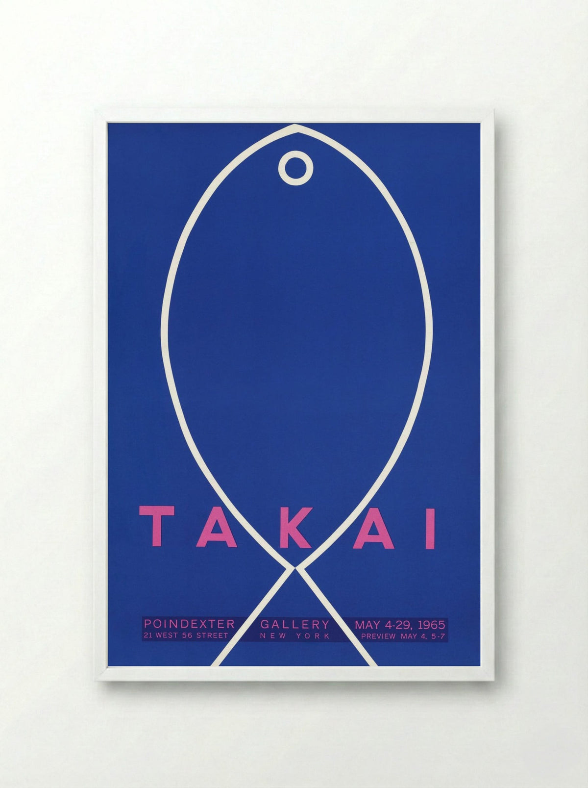 Takai Exhibition Poster, Poindexter Gallery - Takao Takai - Framed Print White