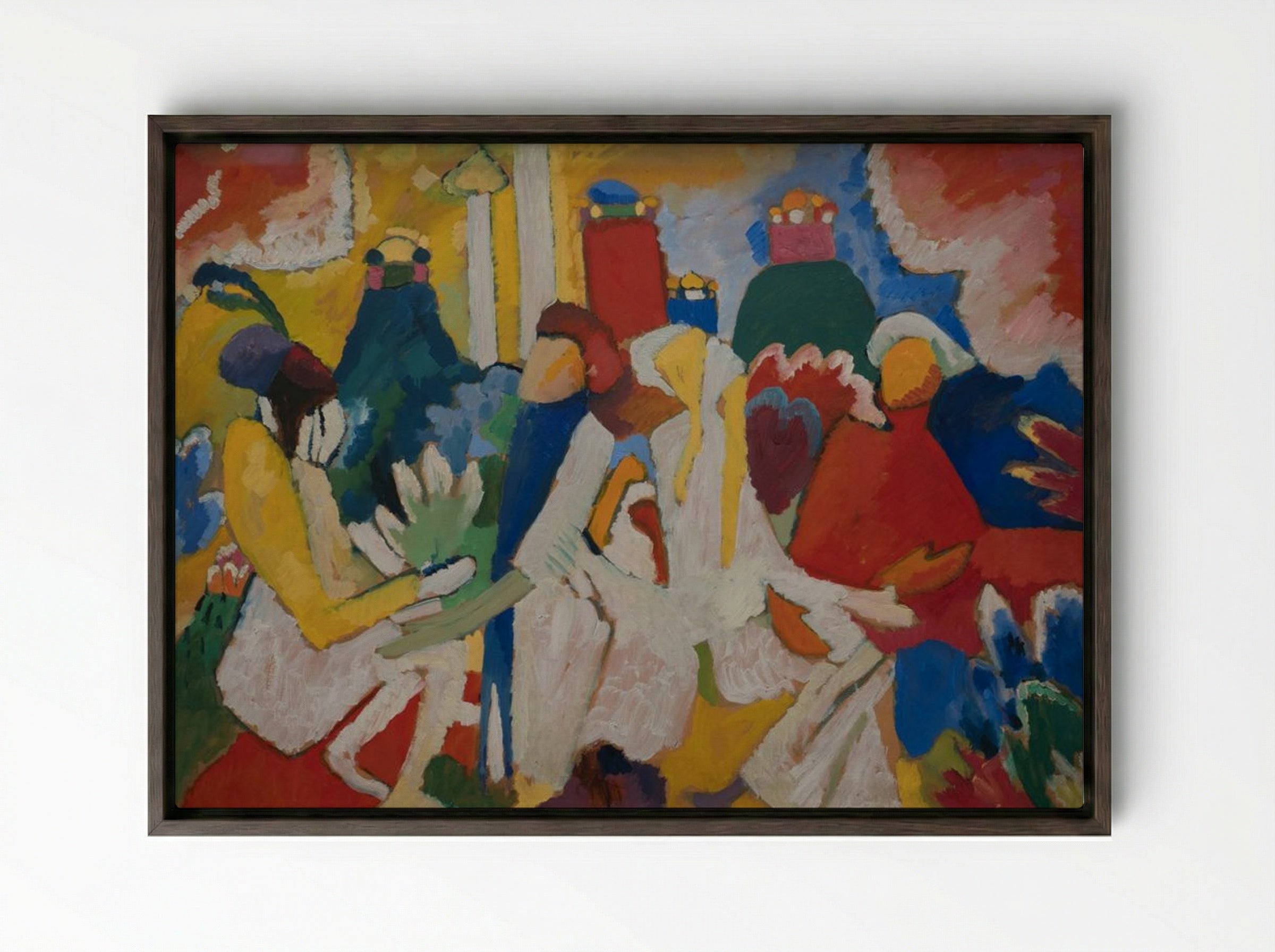 Oriental - Wassily Kandinsky - Framed Canvas Dark Wood