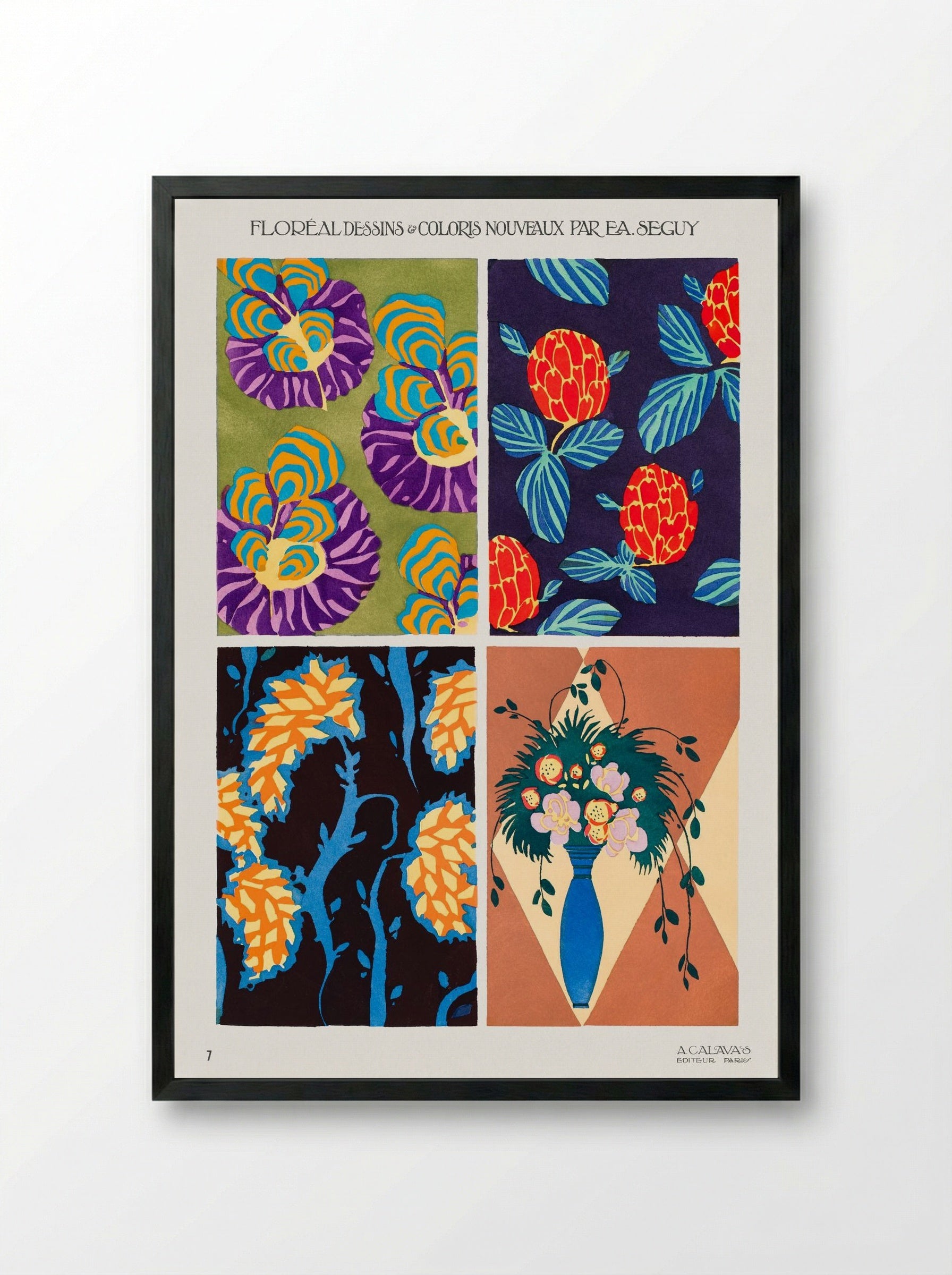 Floréal Dessins & Coloris Nouveaux - Émile-Allain Séguy - Framed Print Black