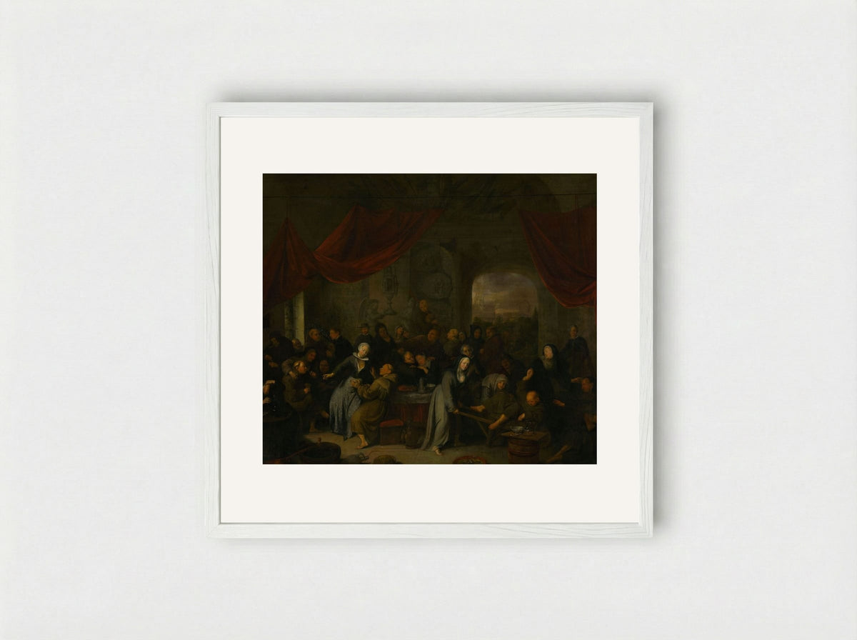 Monk's Entertainment in a Roman Cloister - Pieter Jansz. Quast - Framed Print White