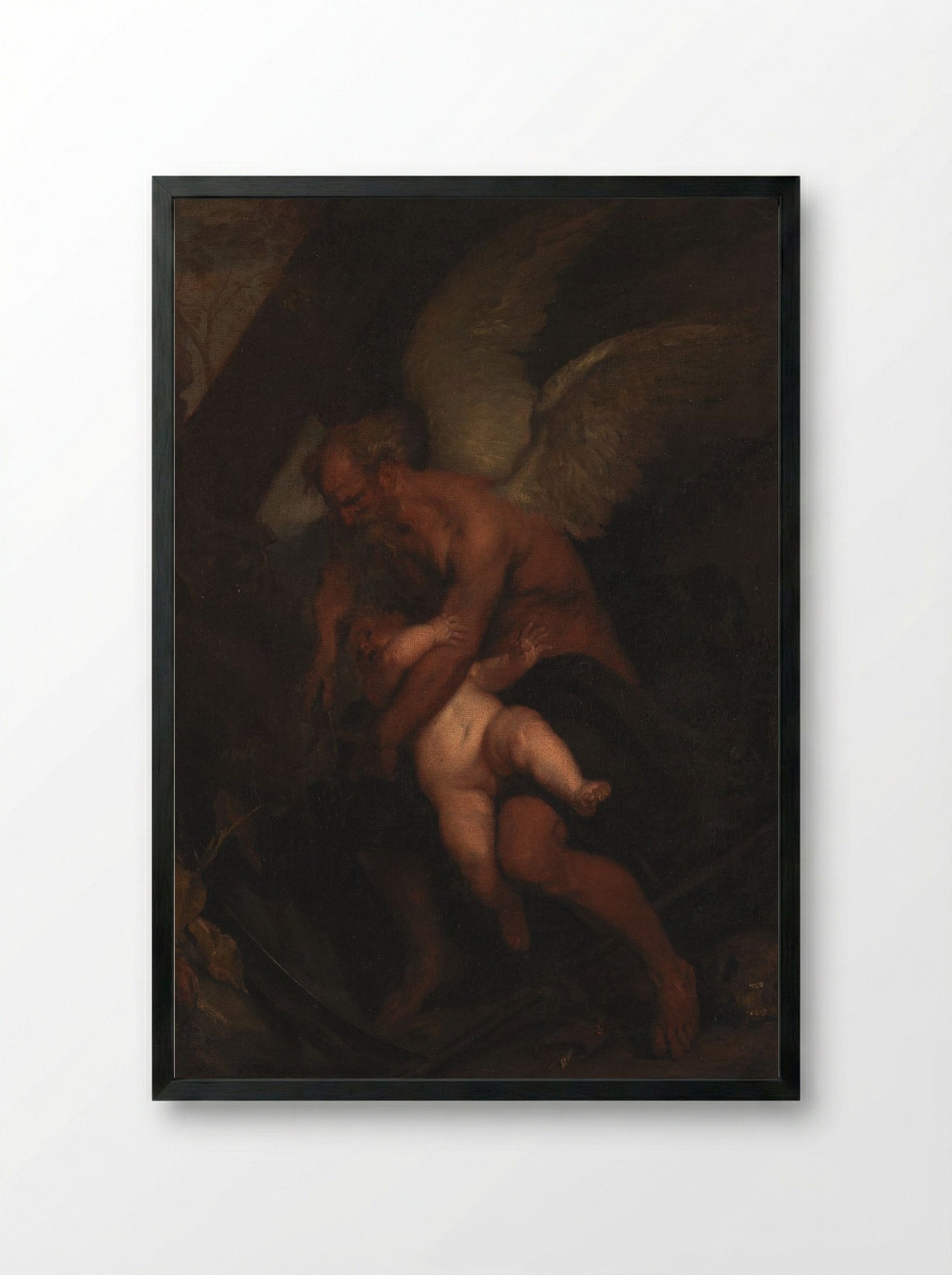 The Time that Clips Cupid's Wings - Caspar Netscher - Framed Print Black
