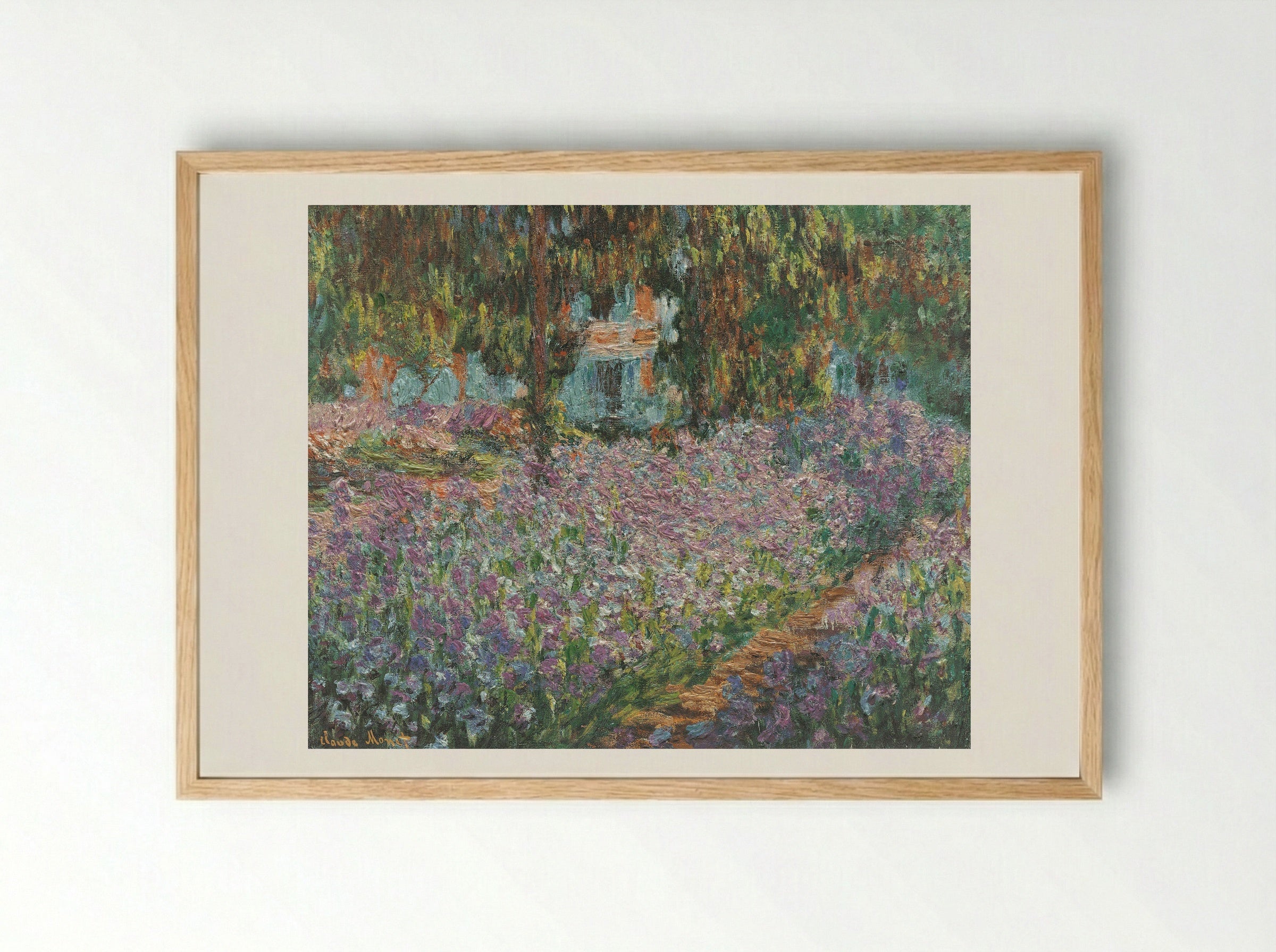 The Artist's Garden at Giverny - Claude Monet - Framed Print Wood