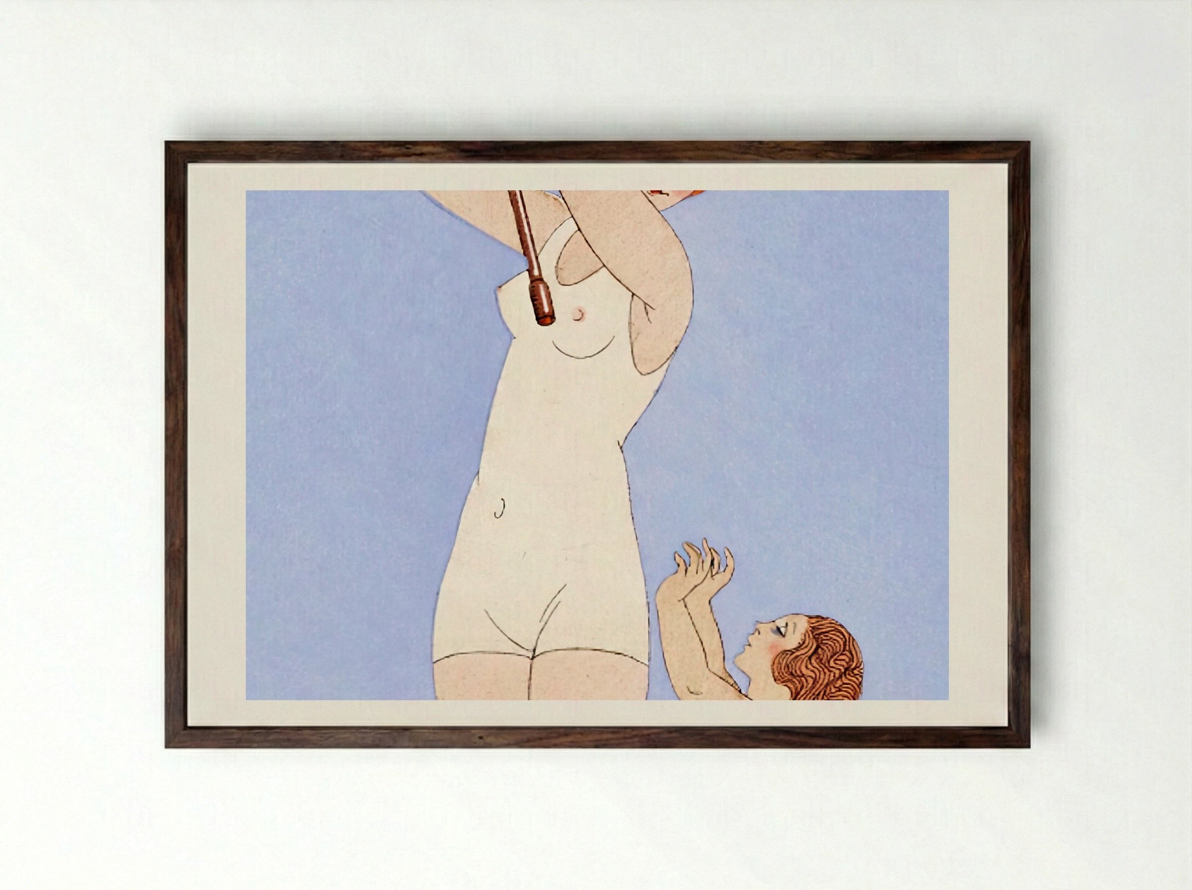 Au Lido, Plate no. 14 - George Barbier - Framed Print Dark Wood