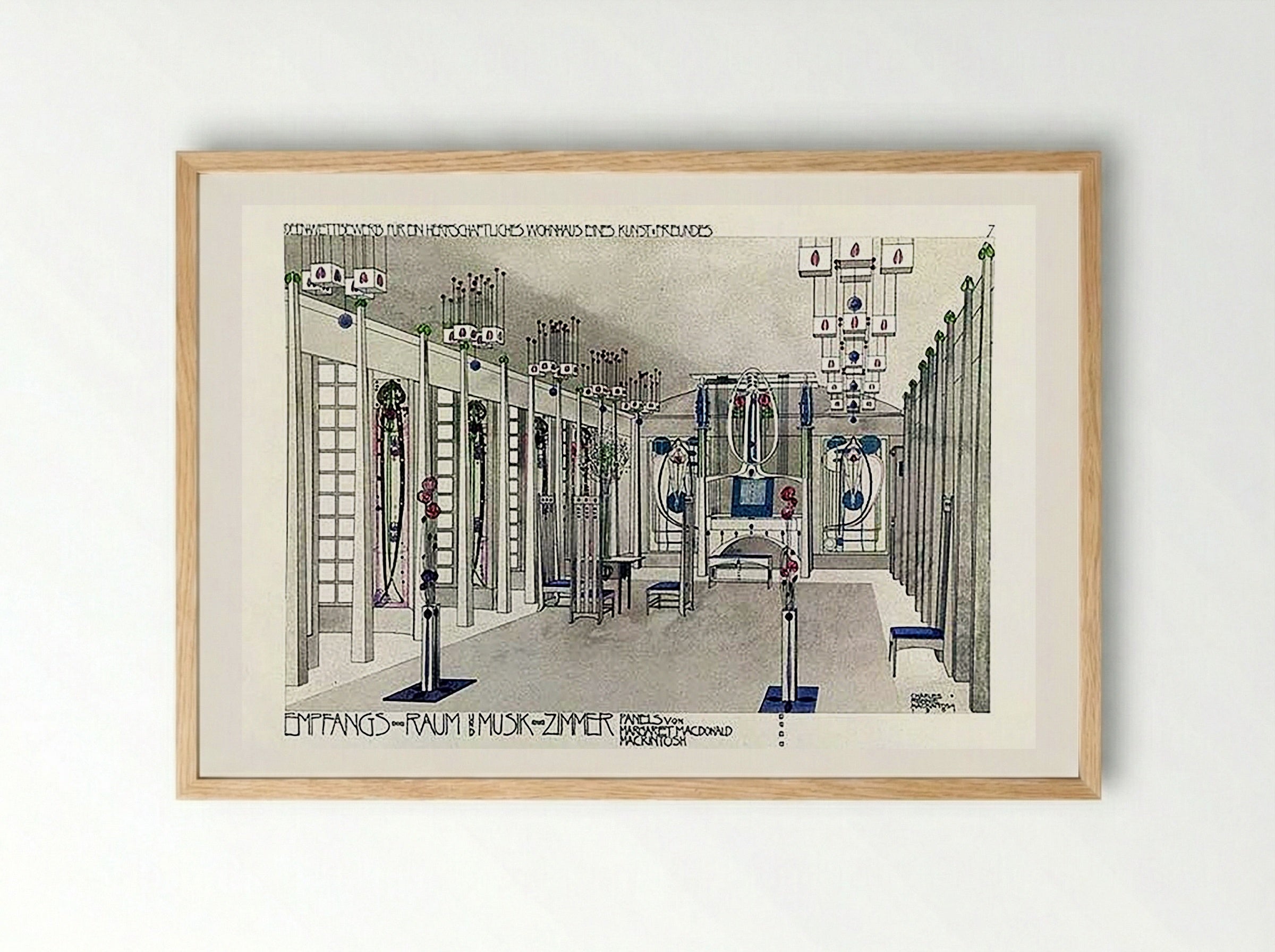 Music Room Interior Design - Charles Rennie Mackintosh - Framed Print Wood