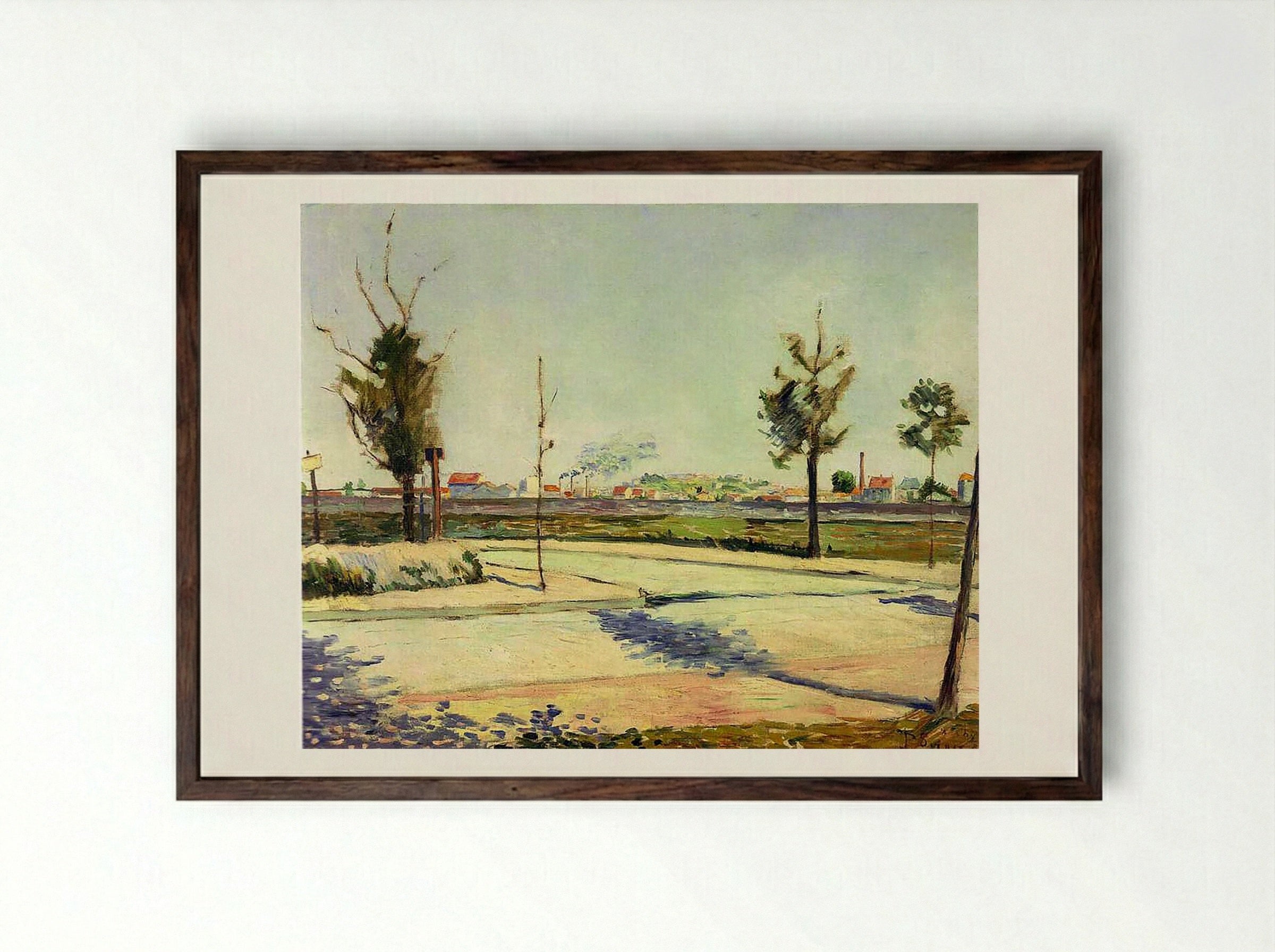 The Road to Gennevilliers - Paul Signac - Framed Print Dark Wood