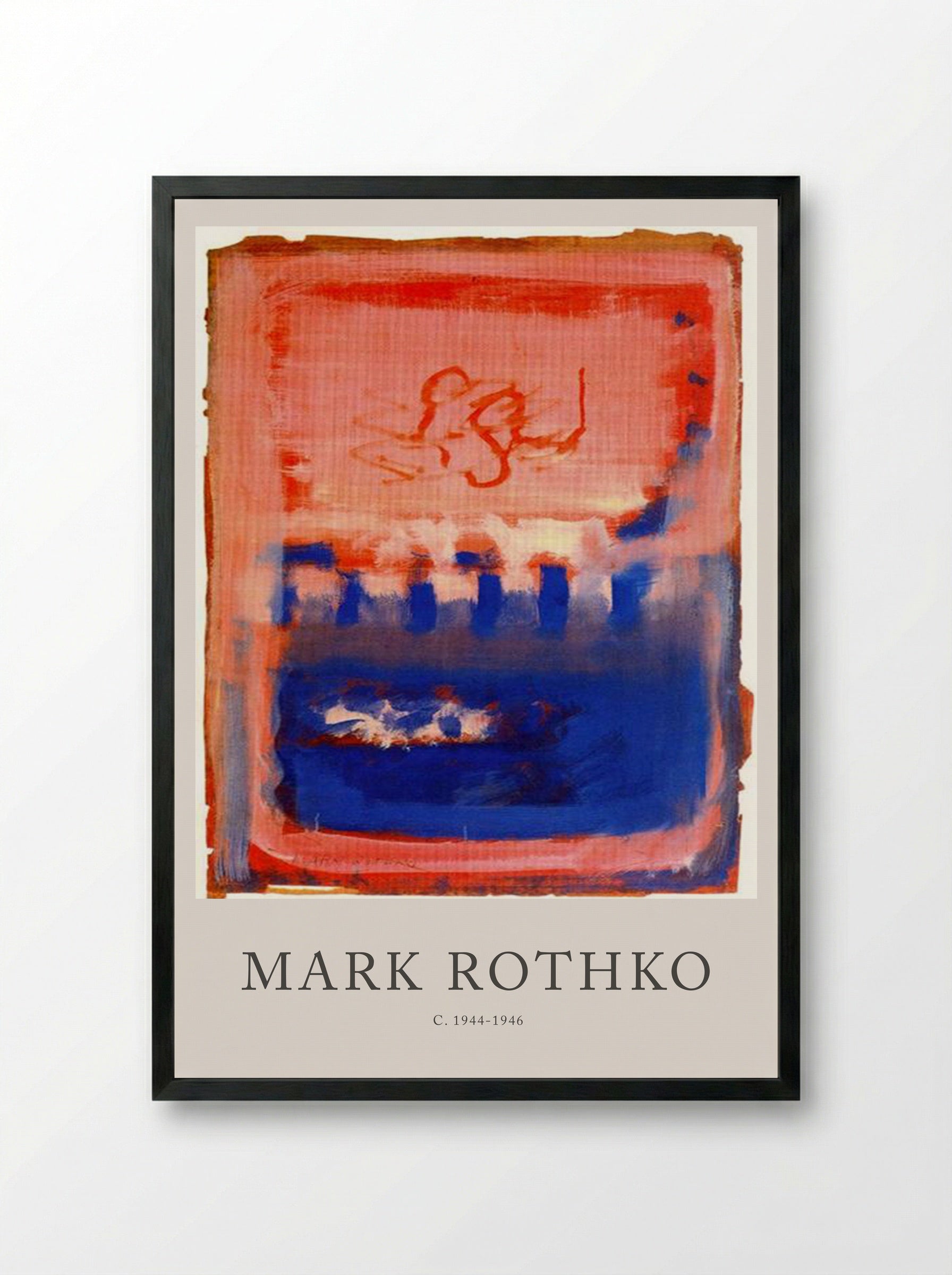 Untitled (Red and Blue Composition) - Mark Rothko - Framed Print Black