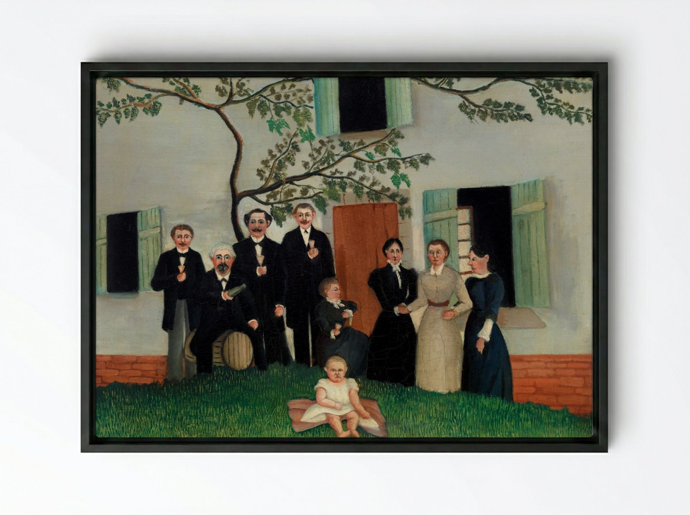 The Family (La Famille) - Henri Rousseau - Framed Canvas Black