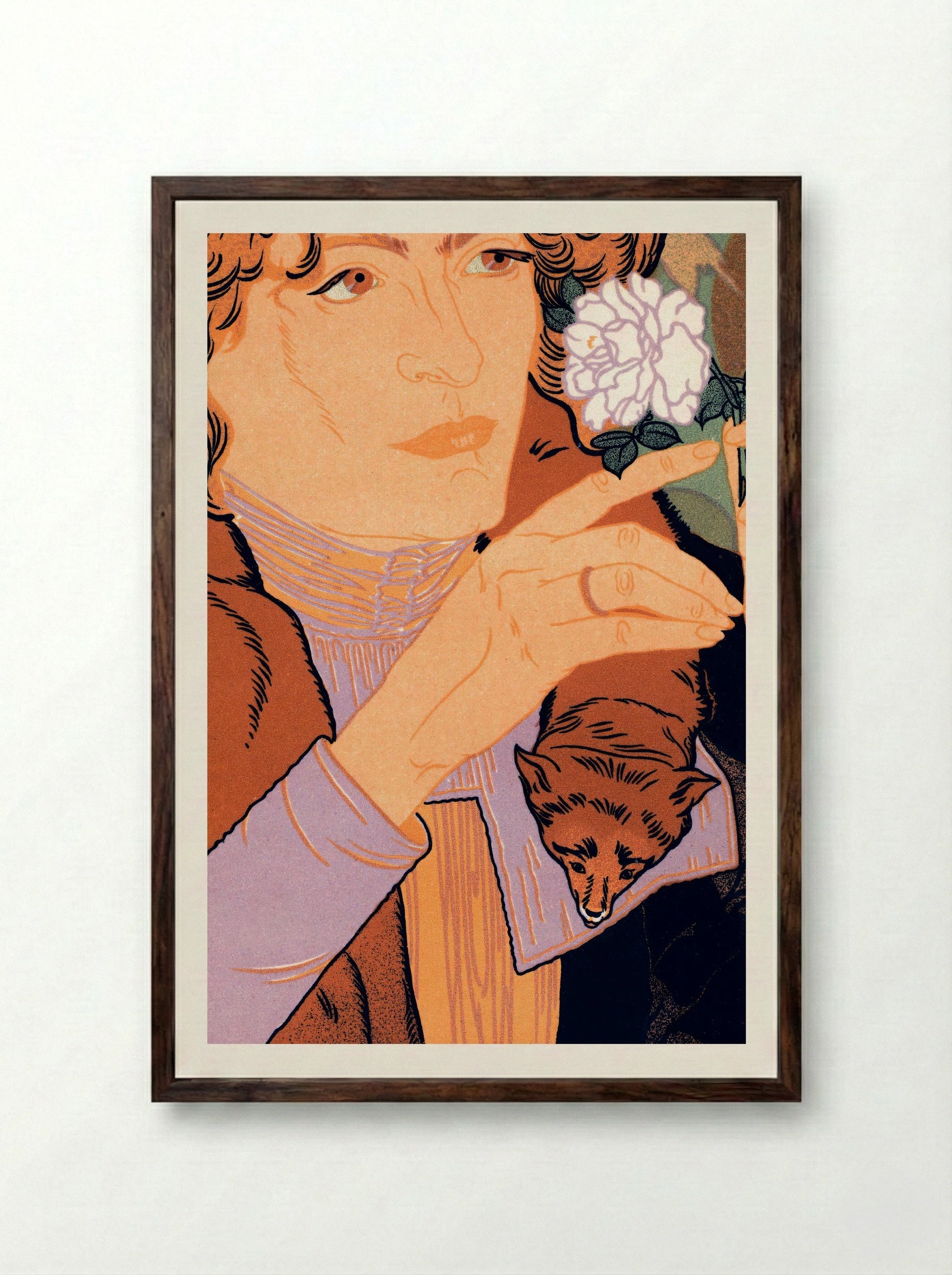 Affiche pour le Salon des Cent, 5e Exposition d'Art - Georges de Feure - Framed Print Dark Wood