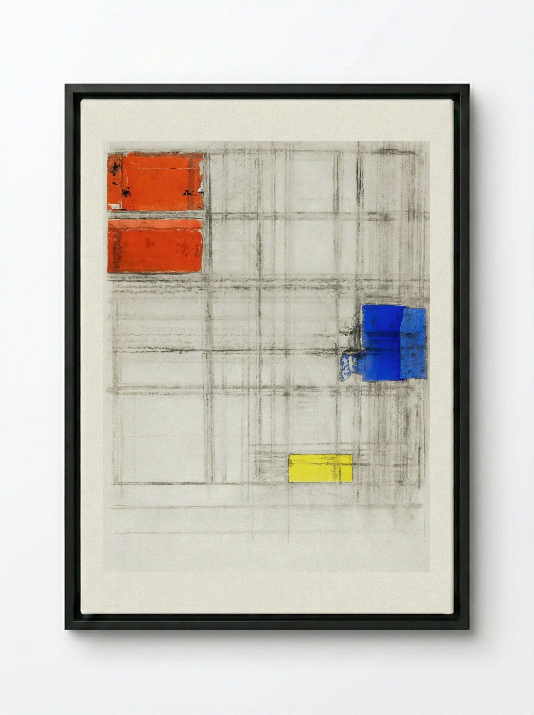 Study for a Composition - Piet Mondrian - Framed Canvas Black